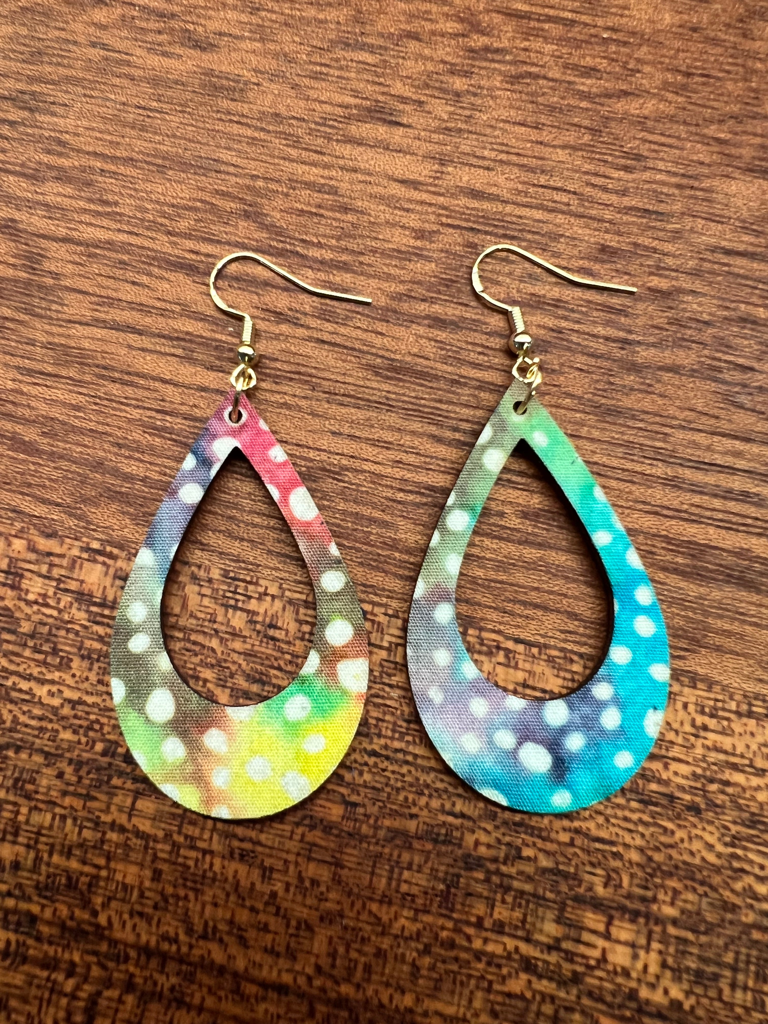 Rainbow Tie Dye Dot Stella Earrings