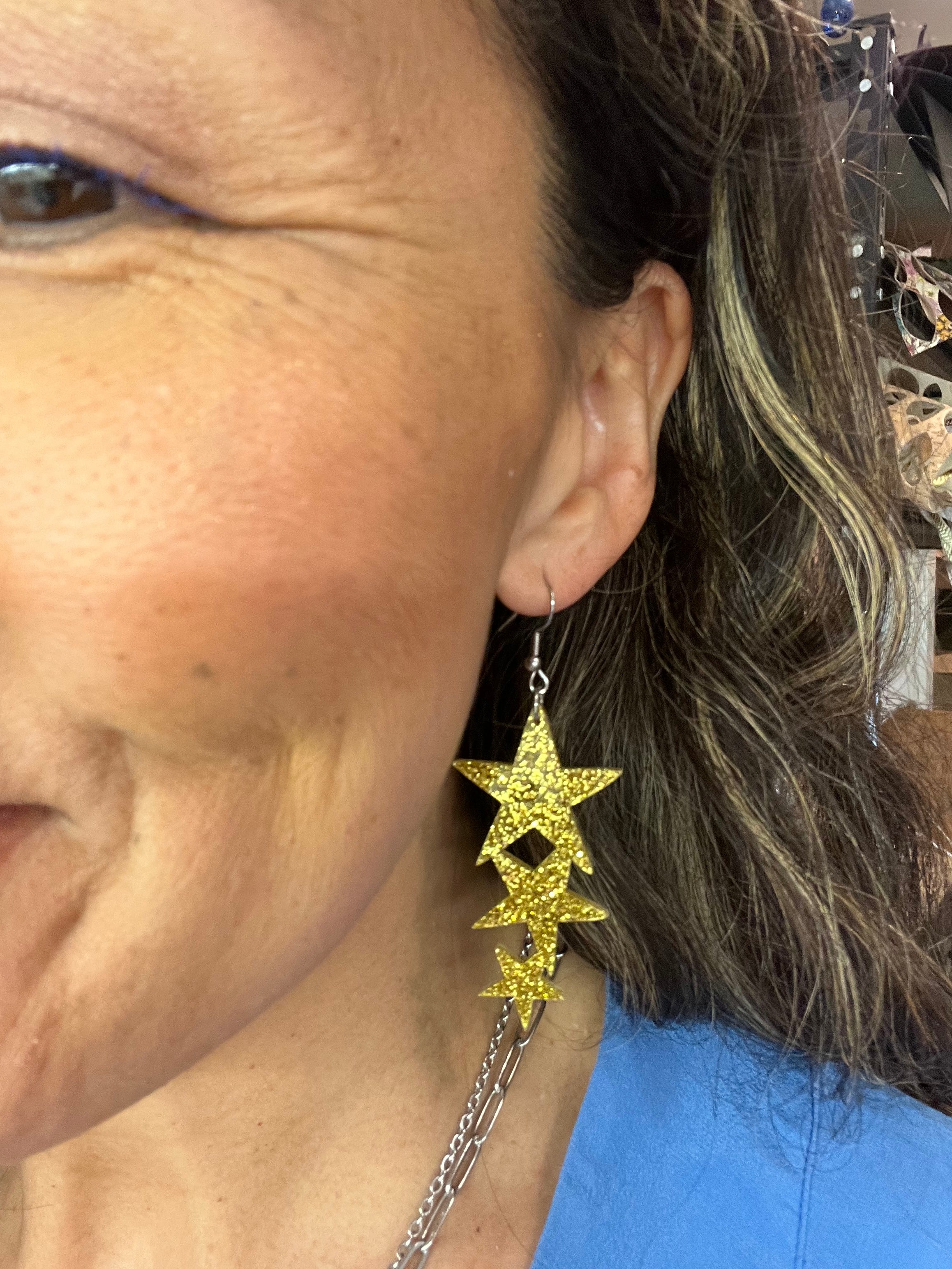 Acrylic Falling Star Earrings