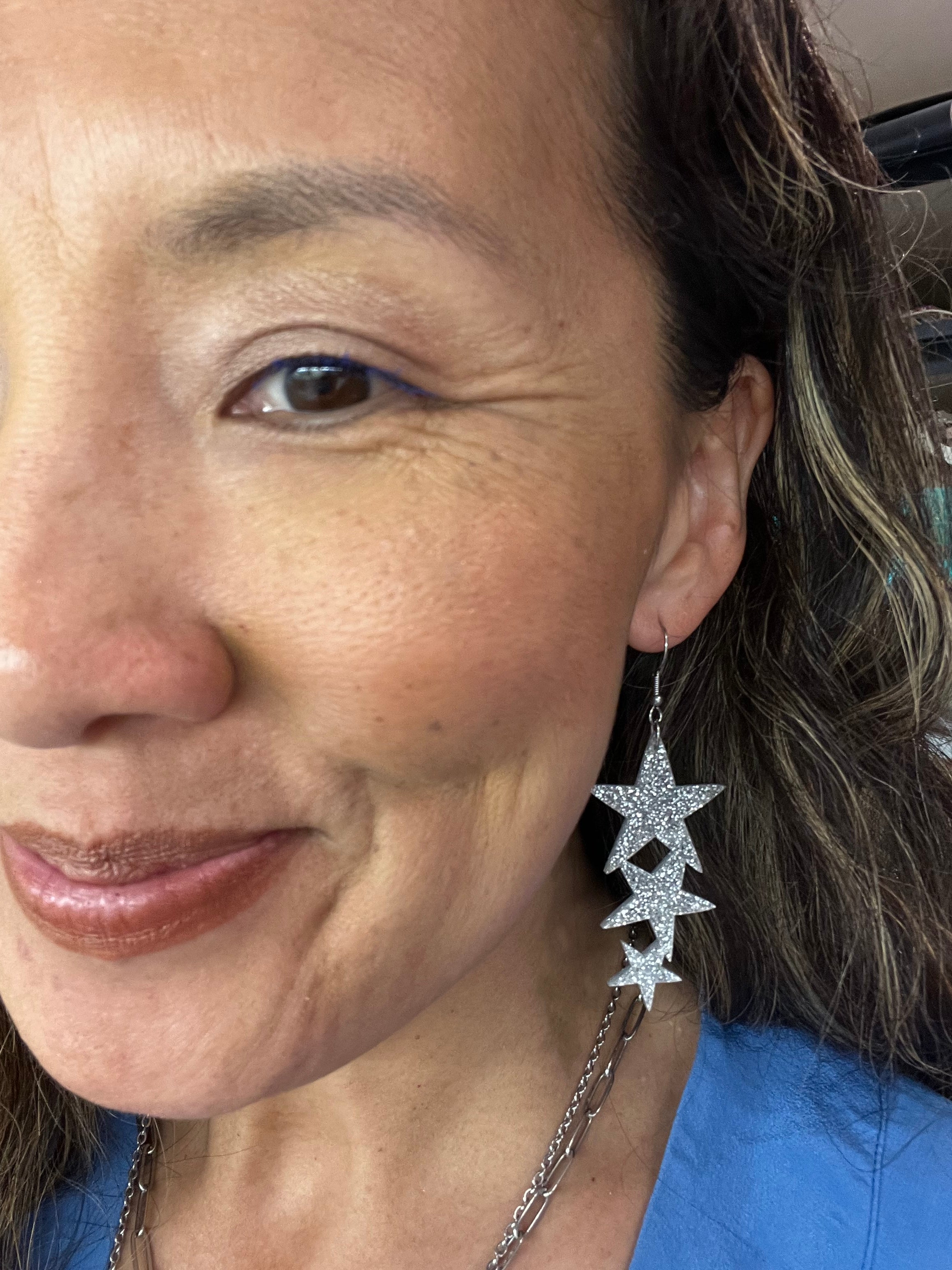 Acrylic Falling Star Earrings