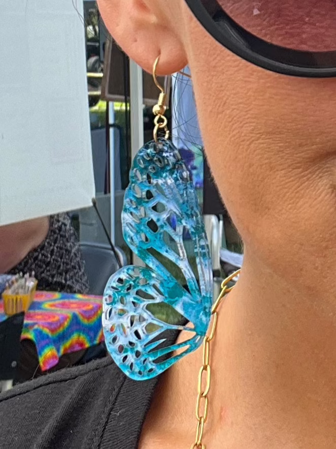 Wings of the Tides – Ocean Butterfly Earrings in Three Sizes
