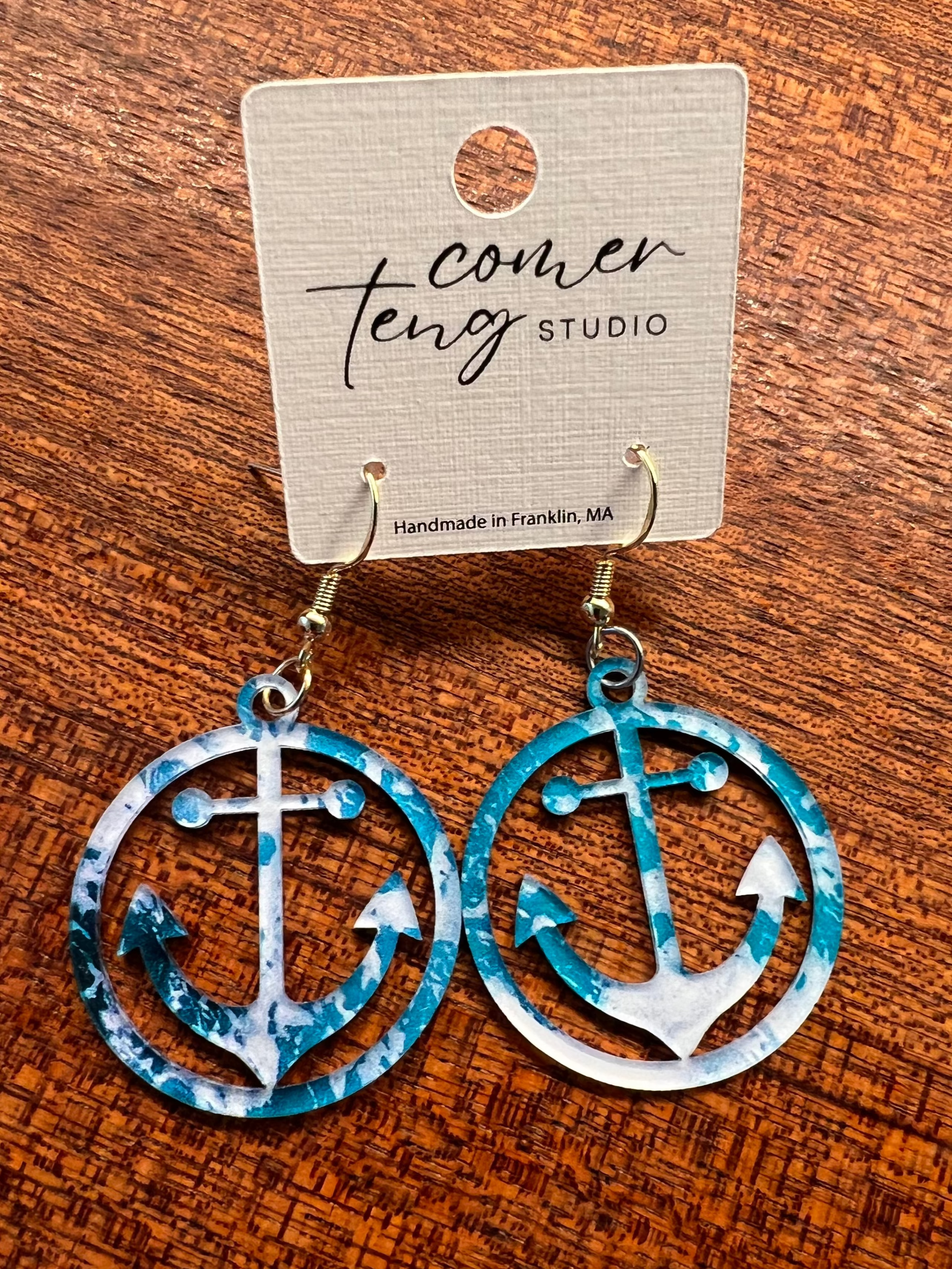 Acrylic Ocean Anchor Earrings