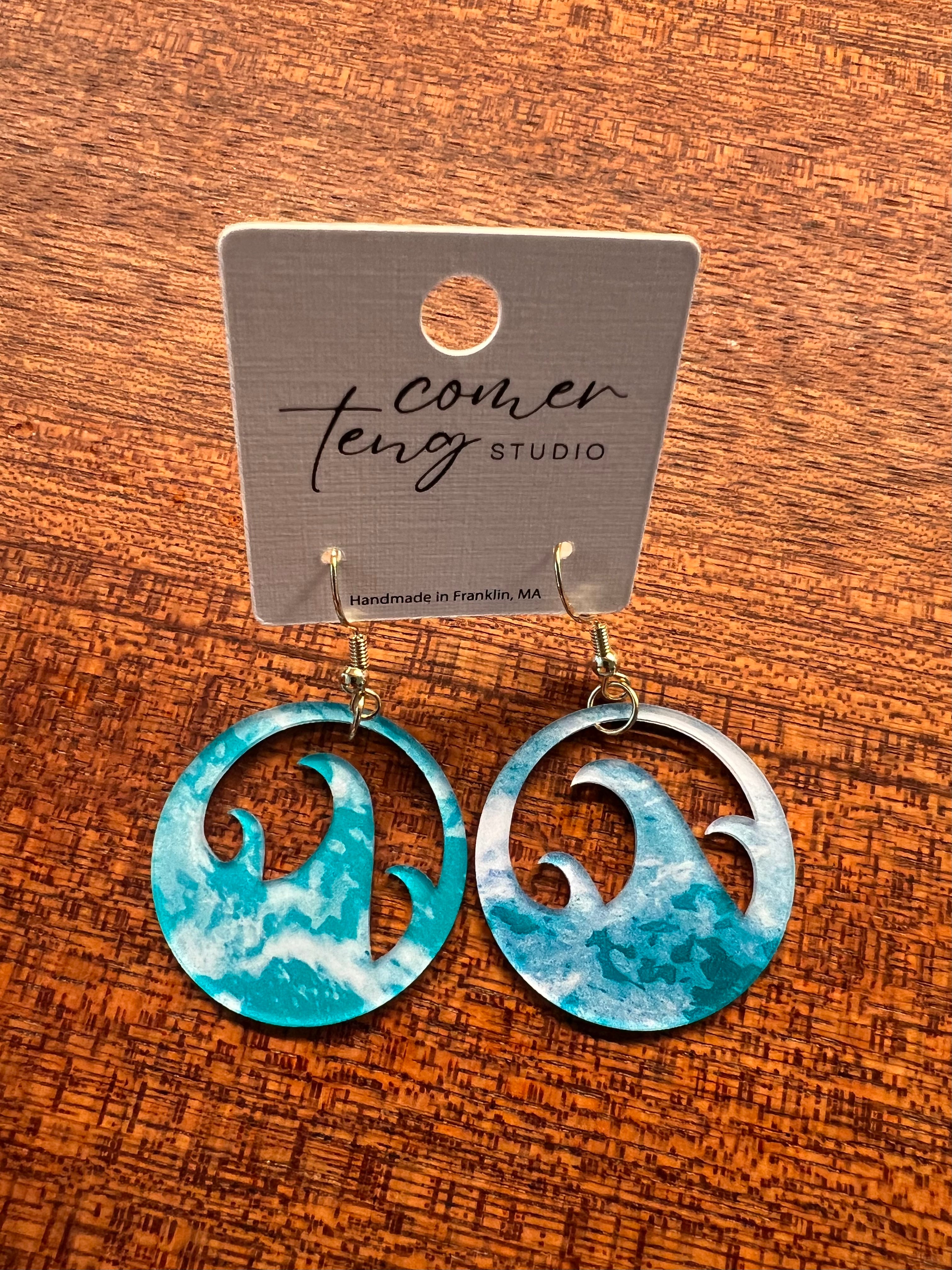 Acrylic Ocean Wave Earrings