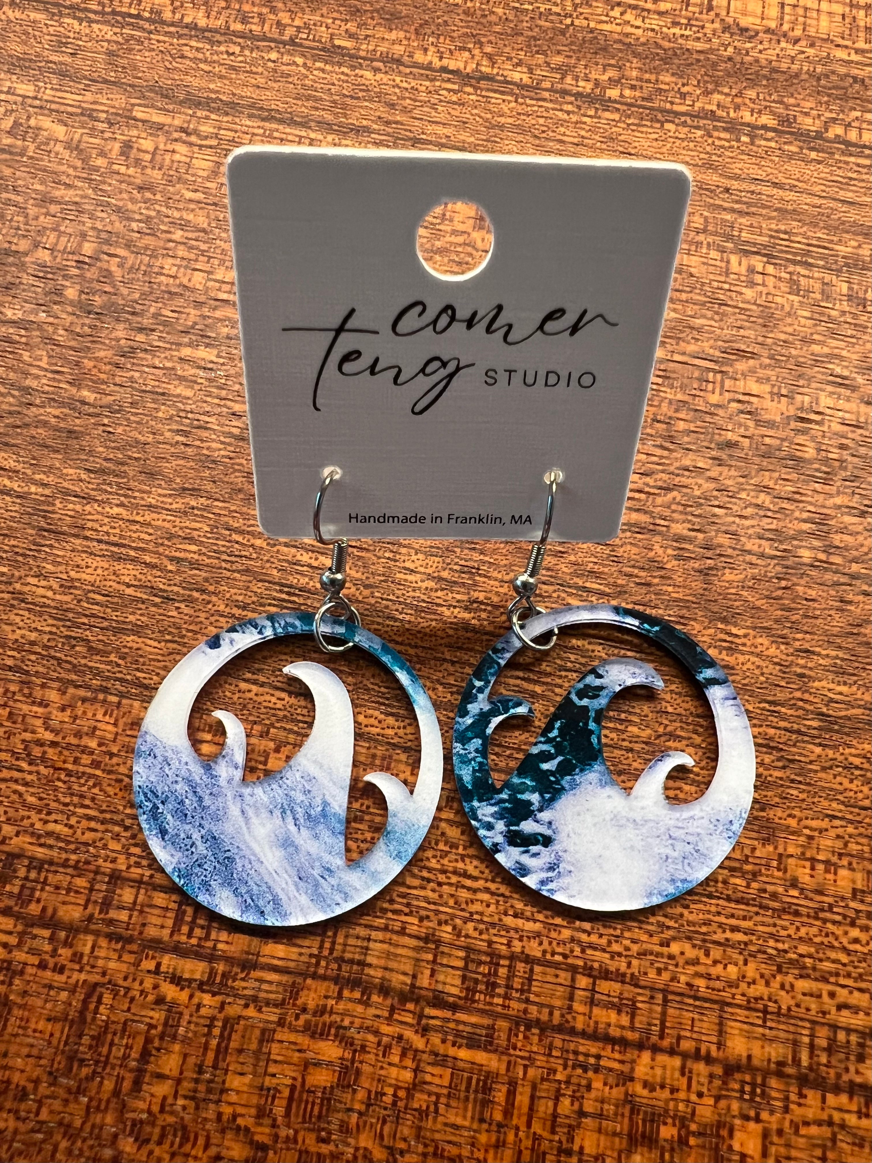 Acrylic Ocean Wave Earrings