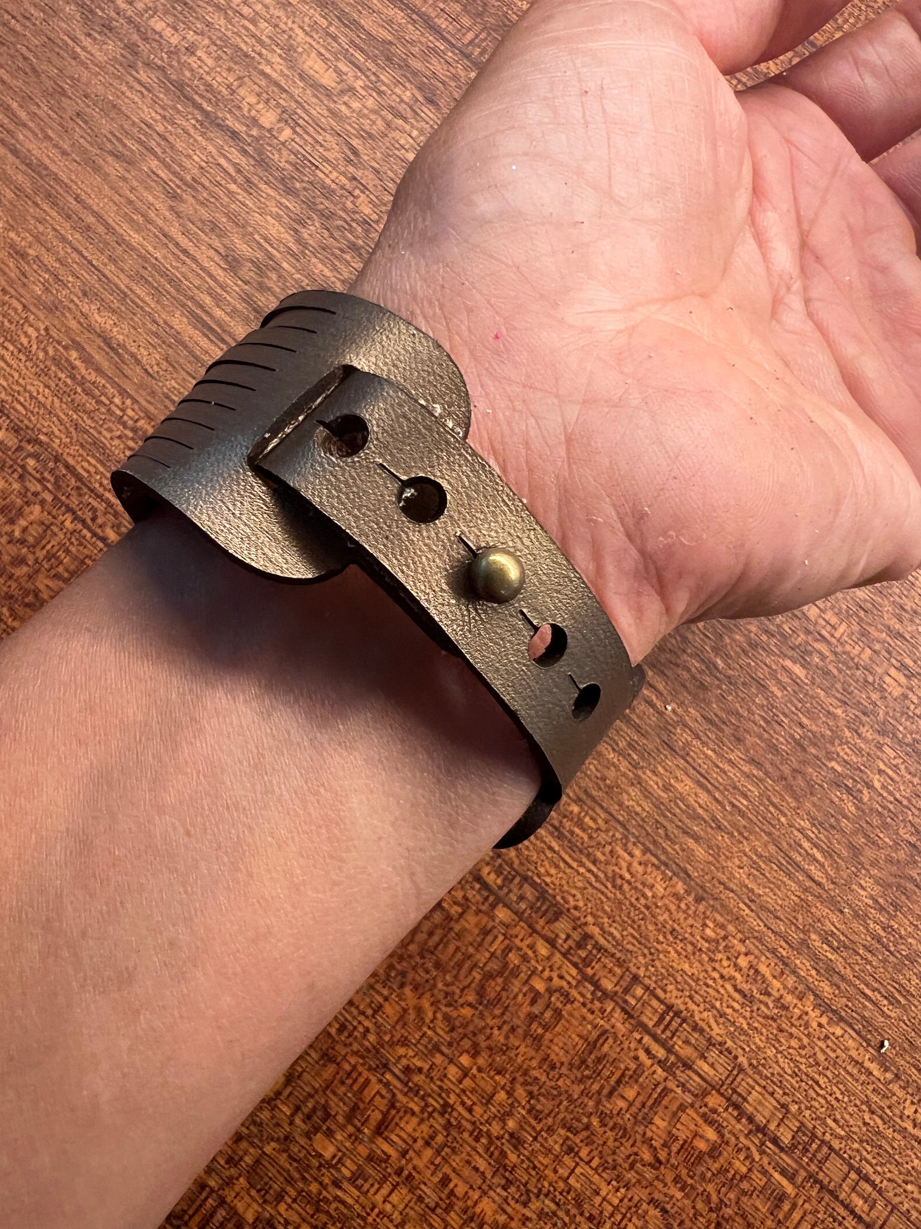 The Wide Bronze Sloane Leather Cuff