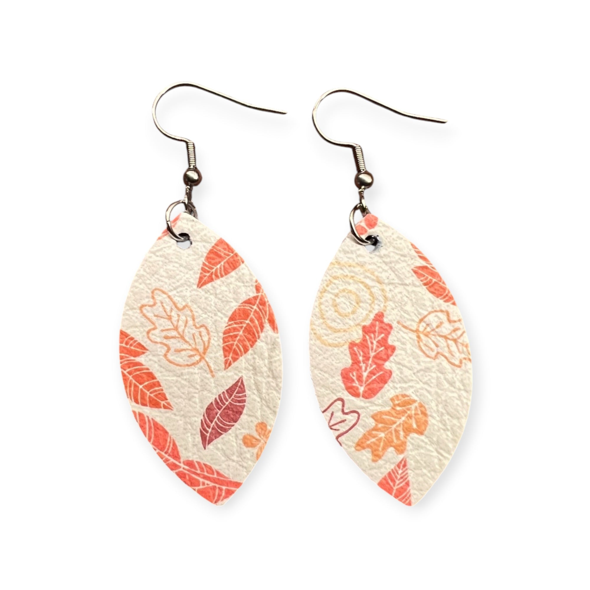 Orange Mini Leaf Earrings