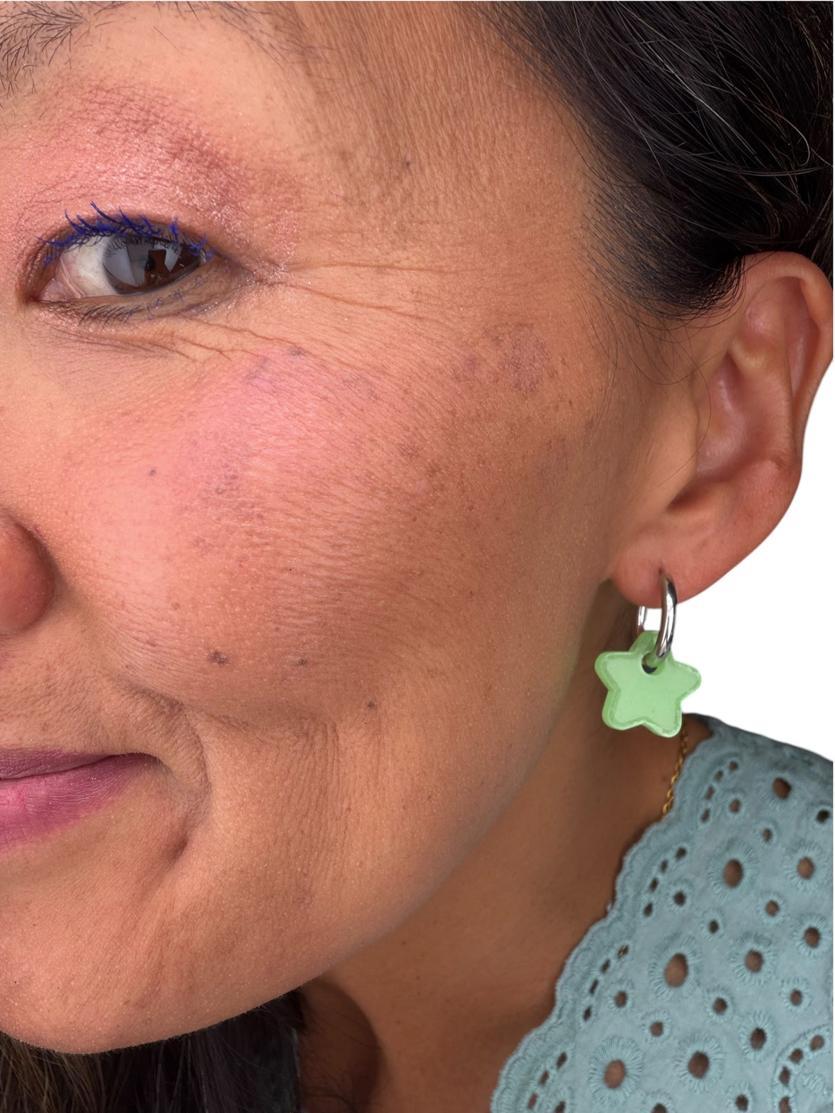 Glow-in-the-Dark Star Charm Hoop Earrings