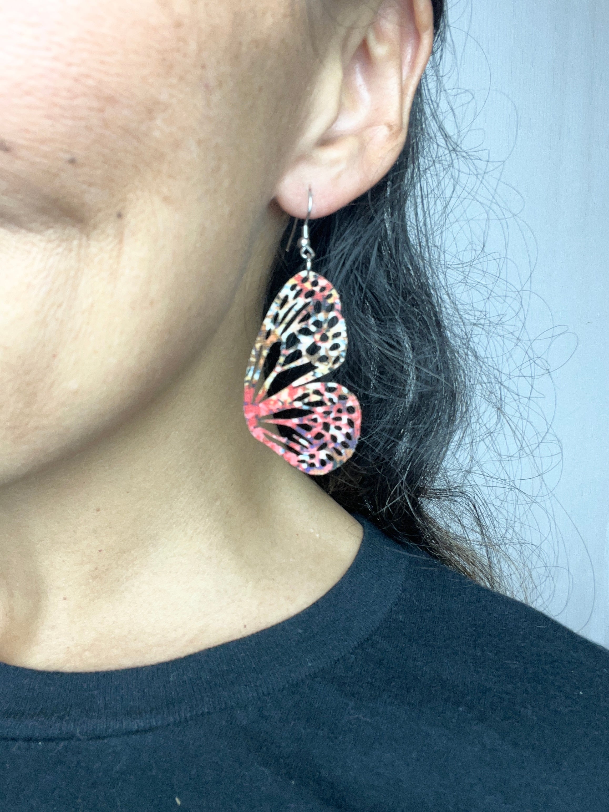 Upcycled Fall Butterfly Earrings