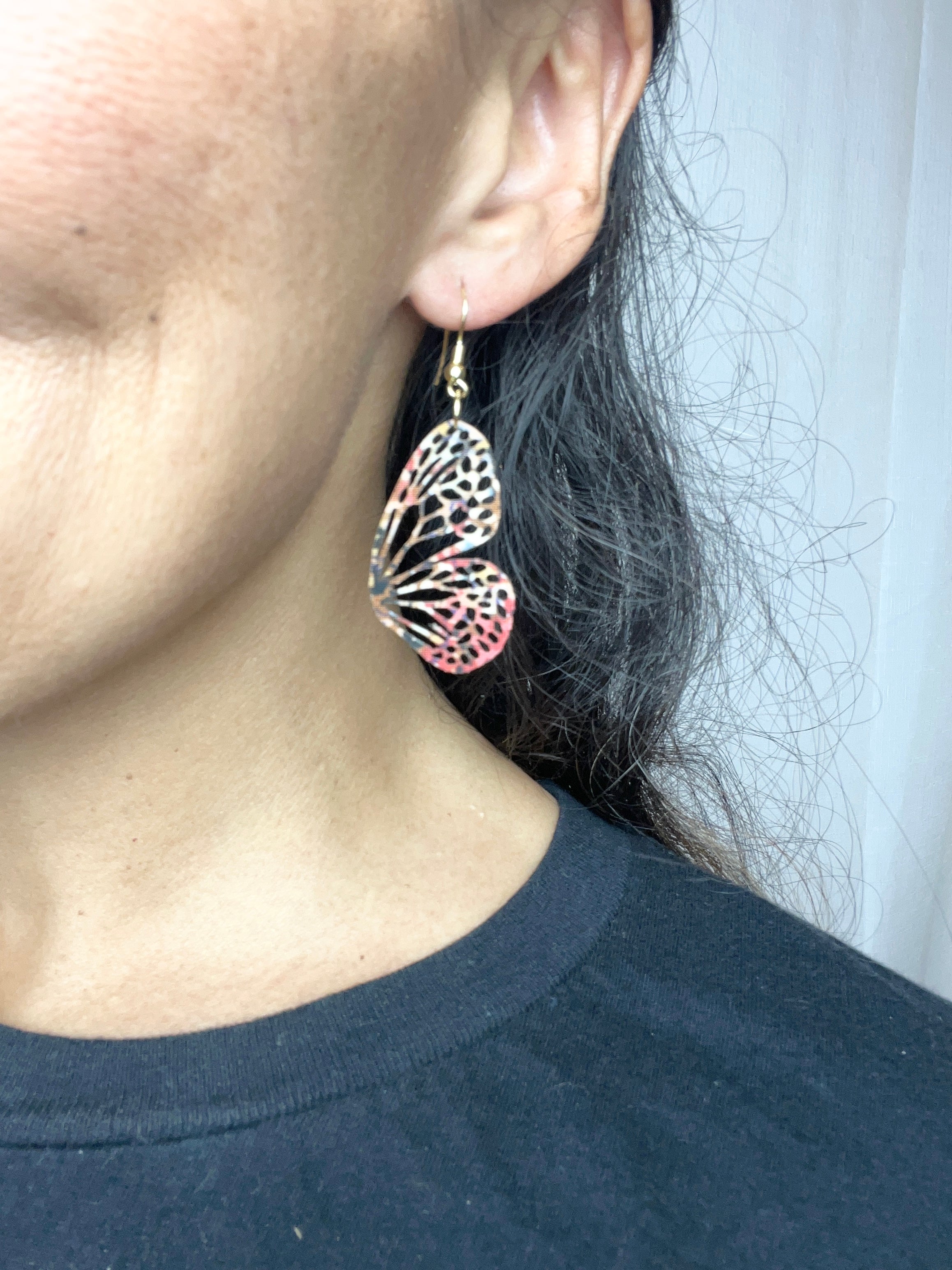 Upcycled Fall Butterfly Earrings