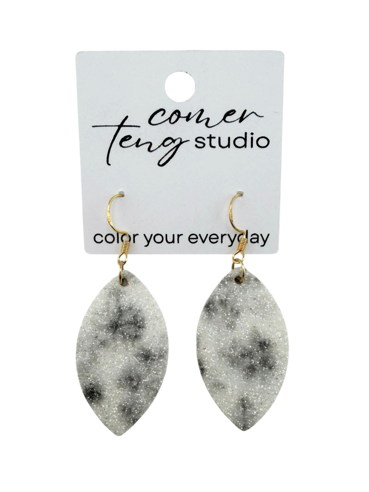 Snow Shimmer Mini Leaf Earrings