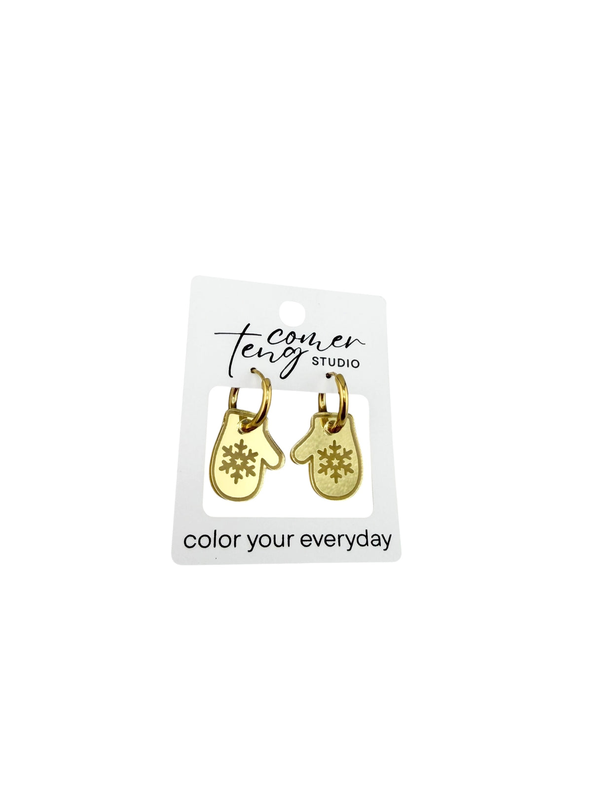 Snowflake Mitten Charm Hoop Earrings | Interchangeable Winter Earrings