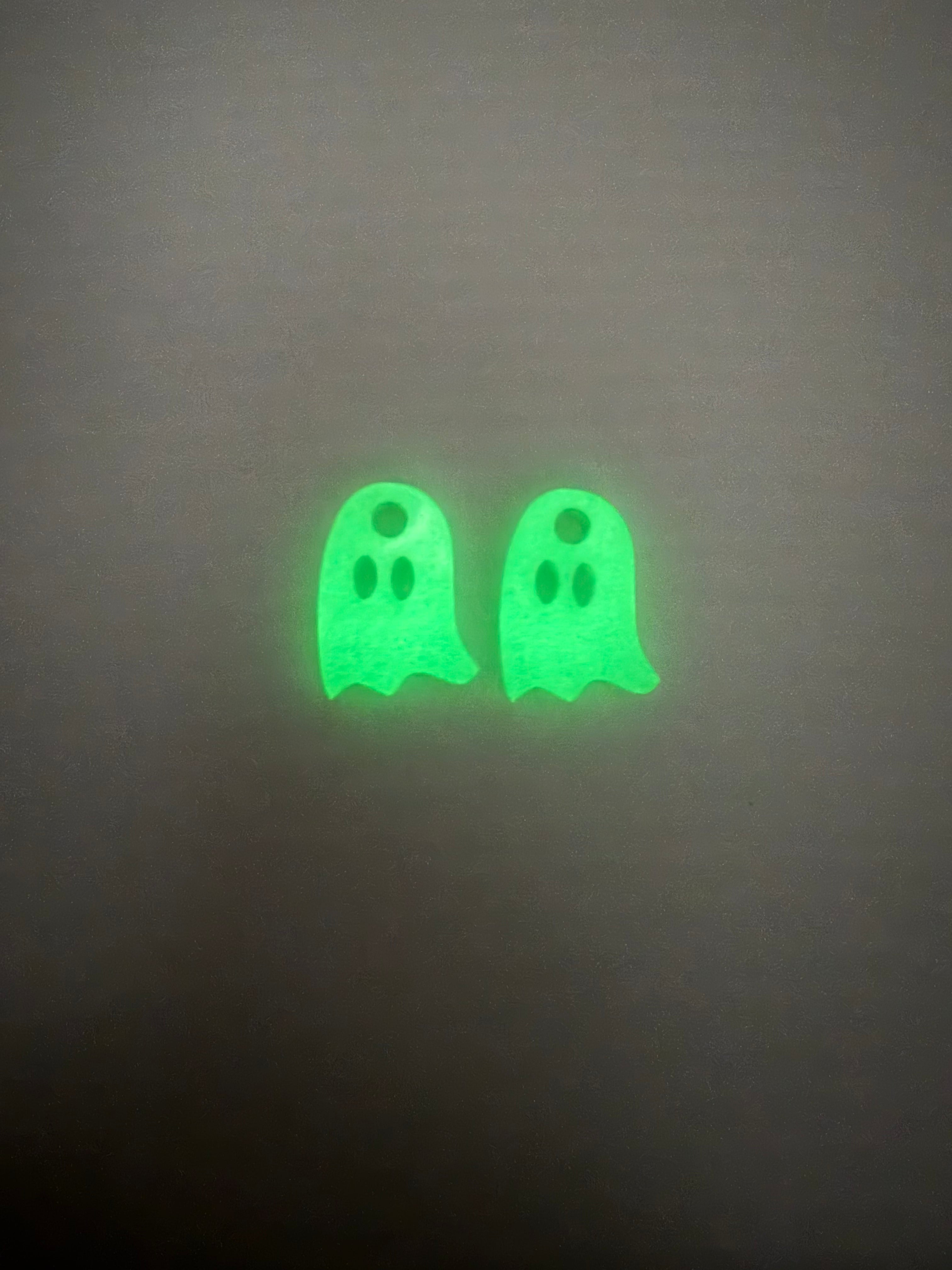 Glow-in-the-Dark Ghost Charm Hoop Earrings  | Interchangeable Halloween Earrings