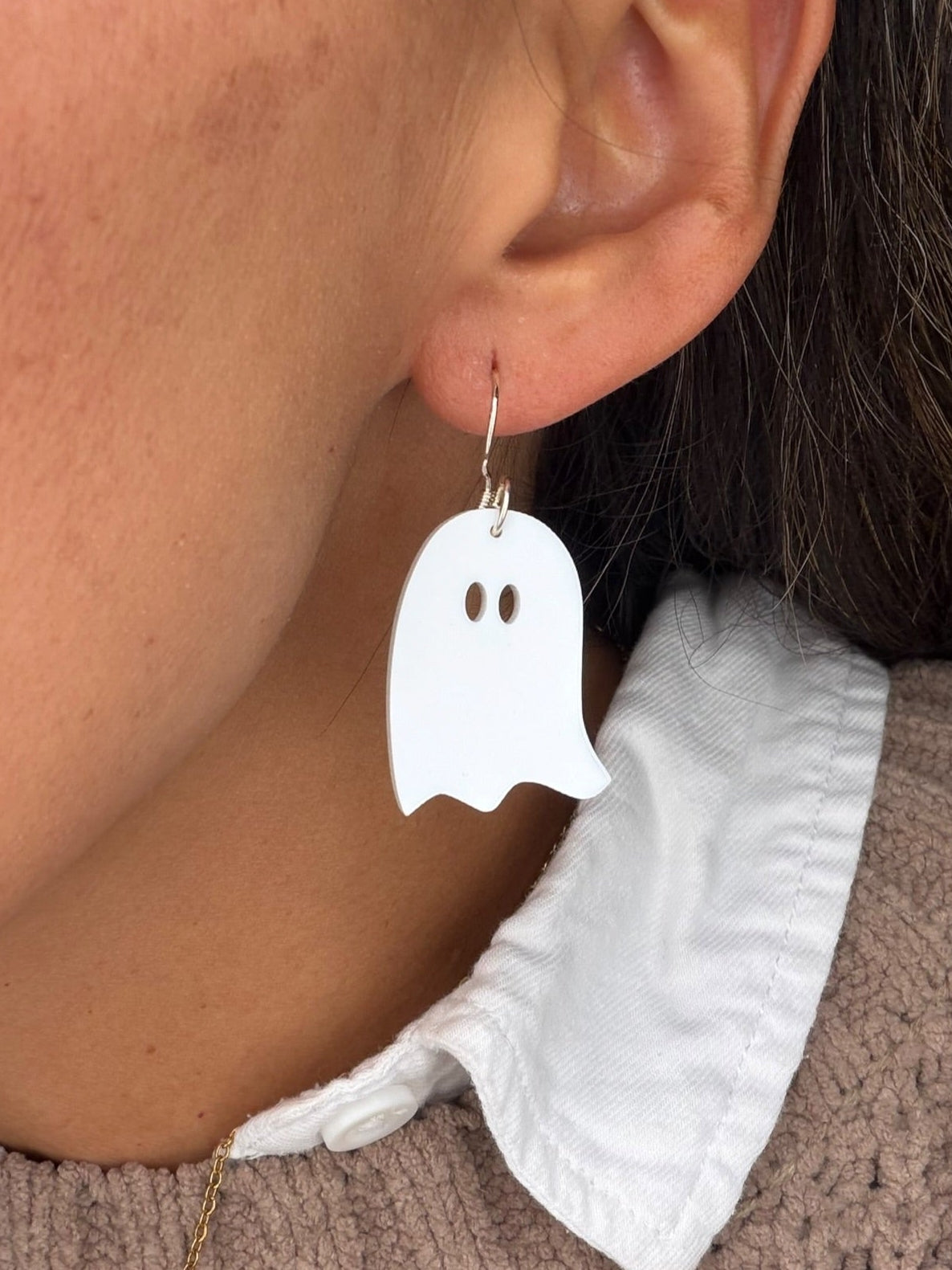 White Ghost Earrings
