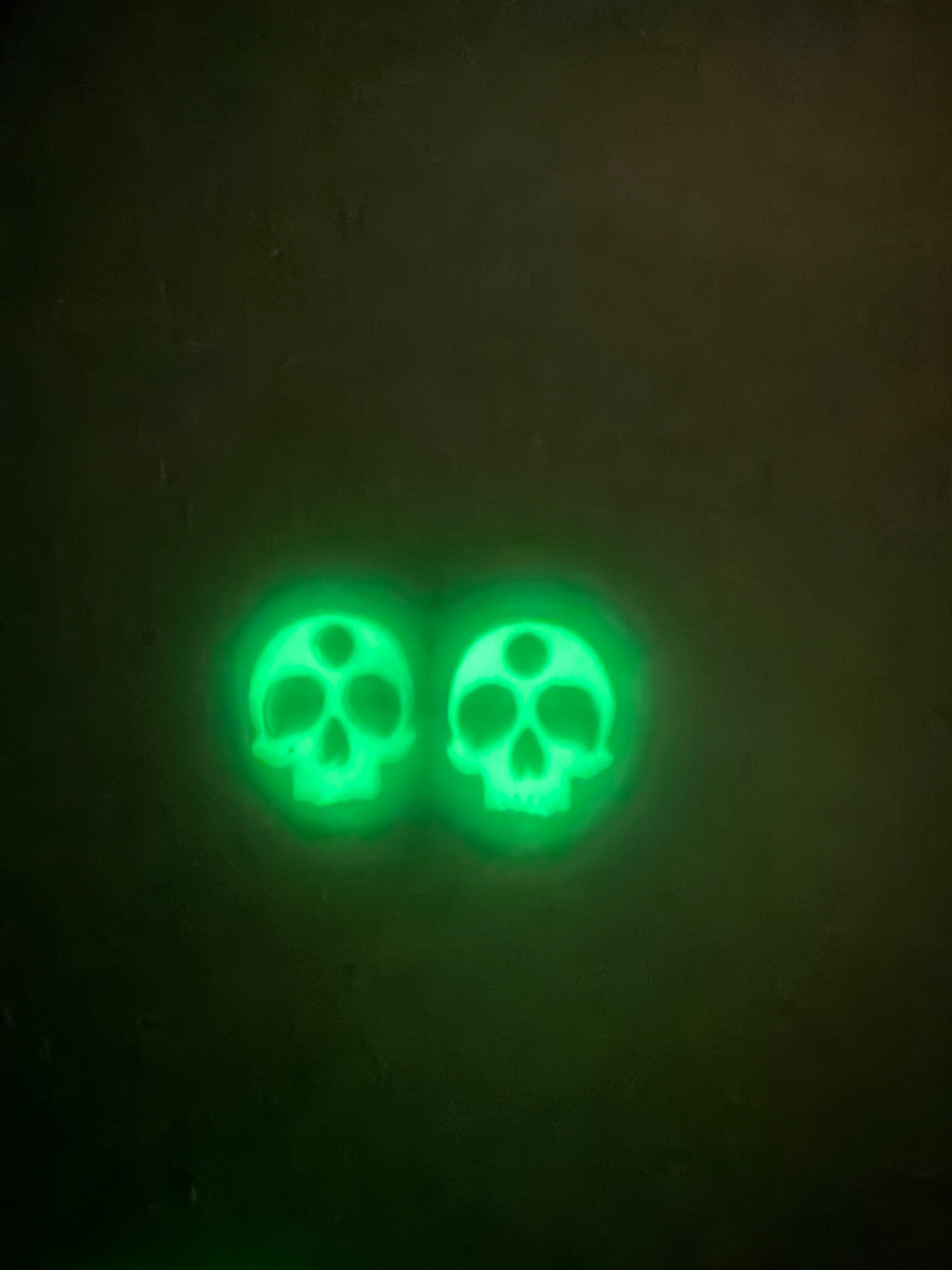 Glow-in-the-Dark Skull Charm Hoop Earrings | Interchangeable Halloween Earrings