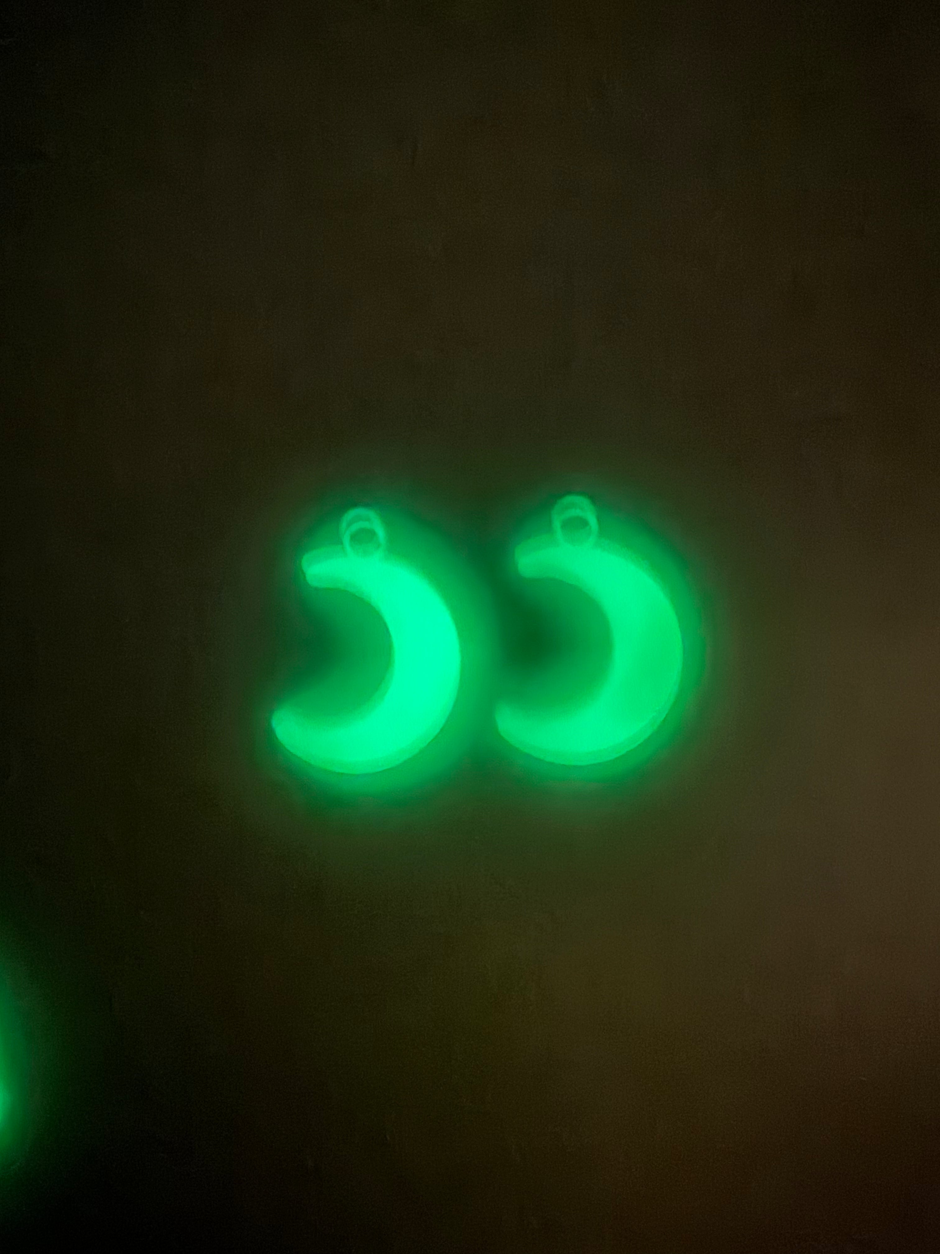 Glow-in-the-Dark Moon Charm Hoop Earrings | Interchangeable Halloween Earrings