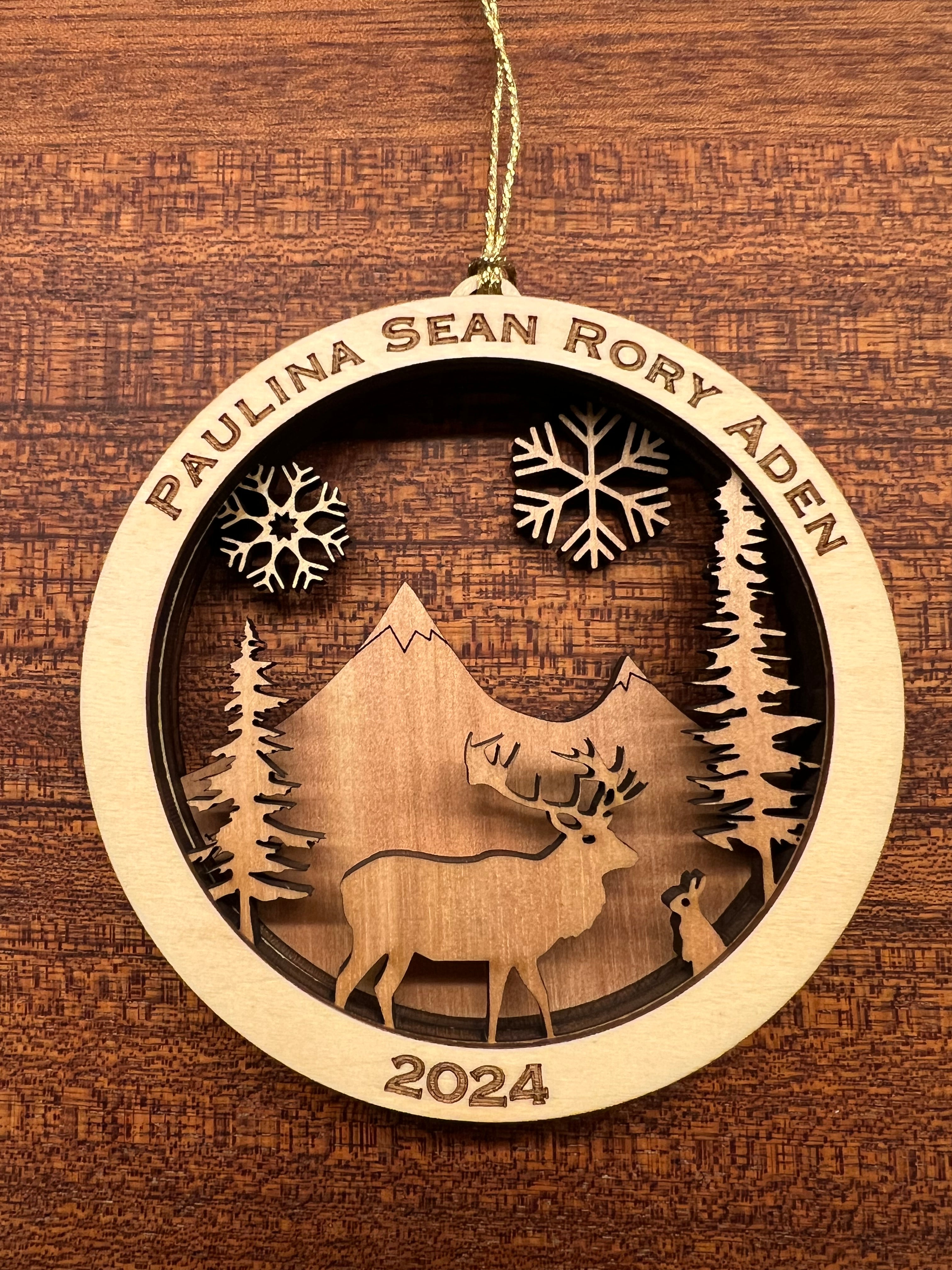 Personalized Wooden Winter Ornament 2024