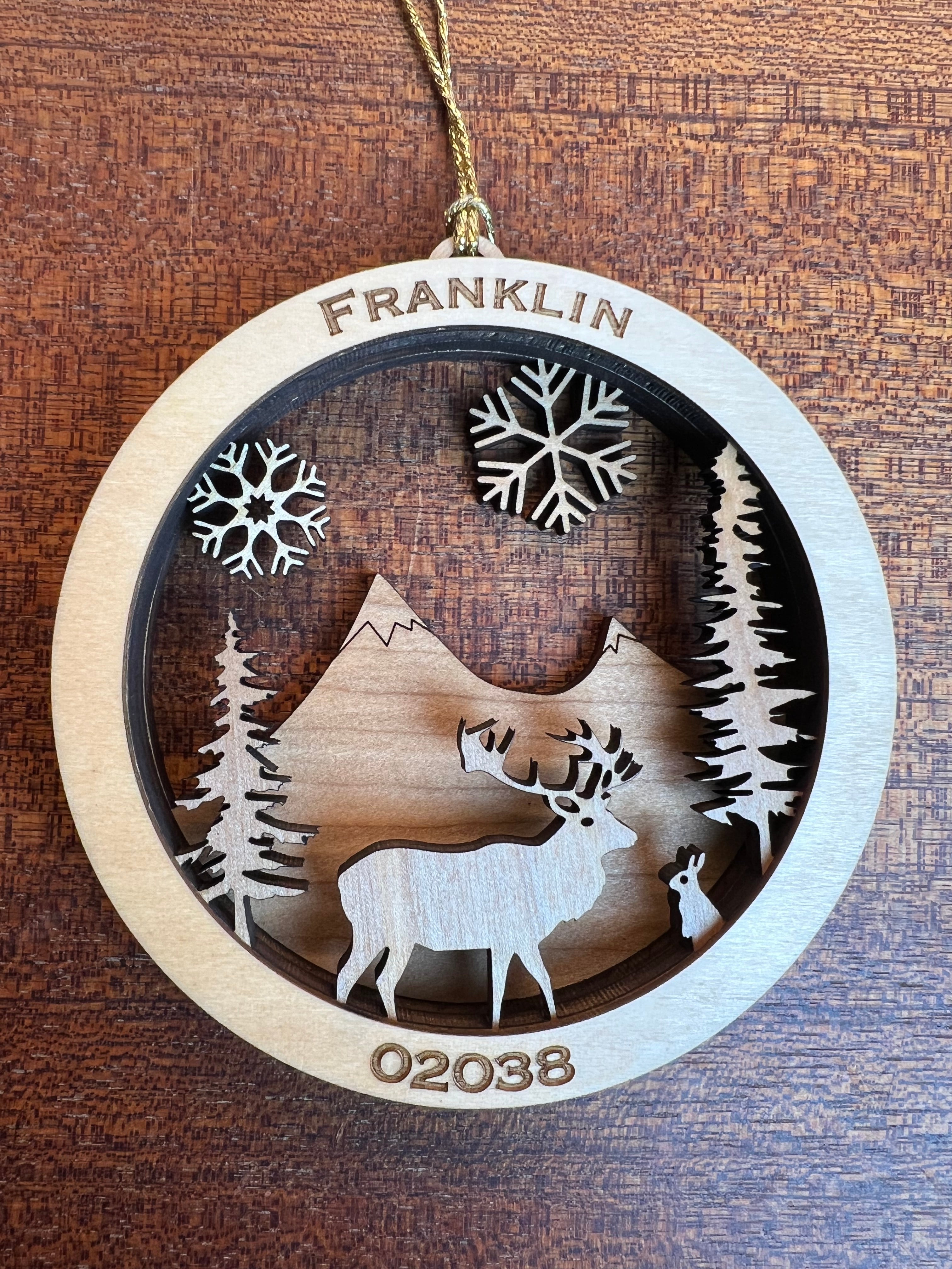 Personalized Wooden Winter Ornament 2024