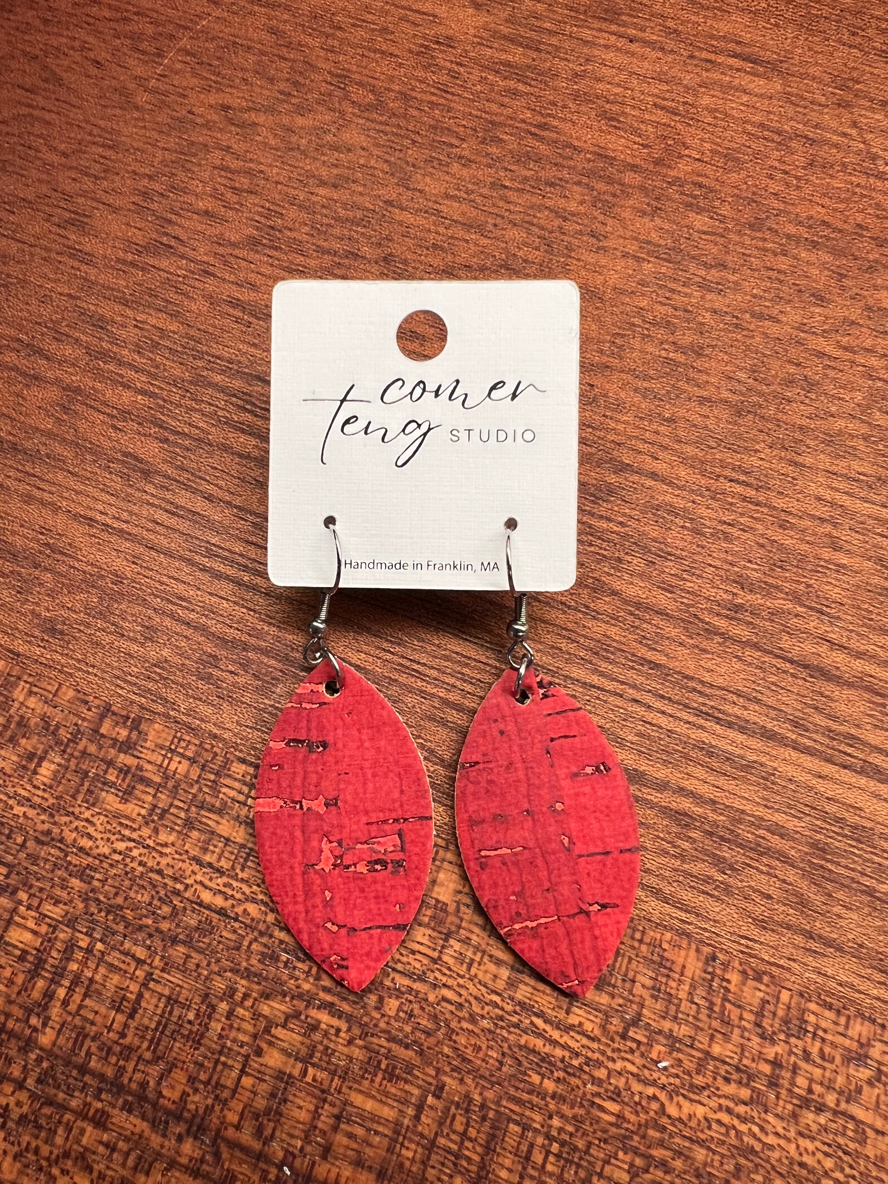 Red Cork Earrings