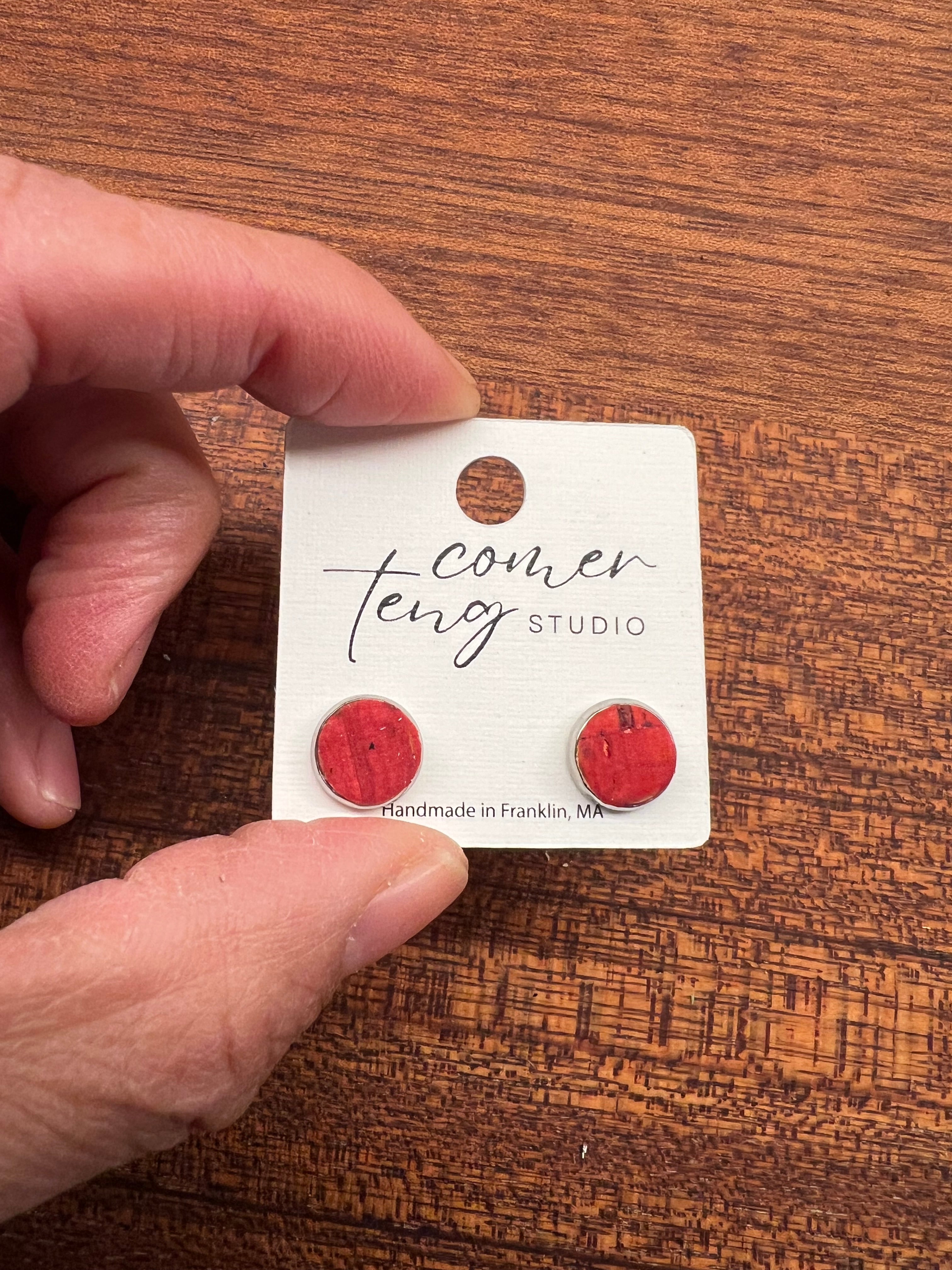 Red Cork Earrings