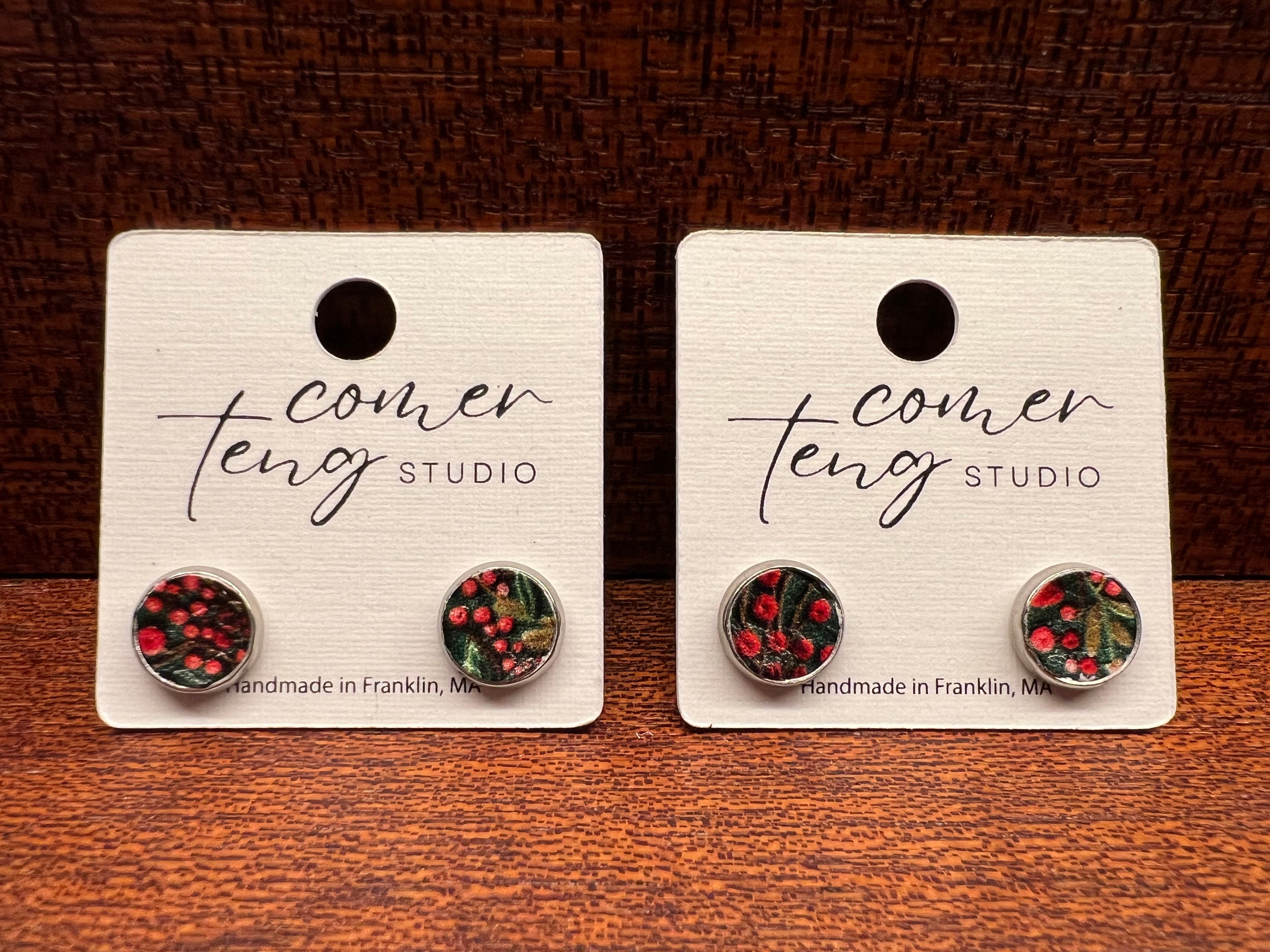 Winter Floral Leather Earrings Collection