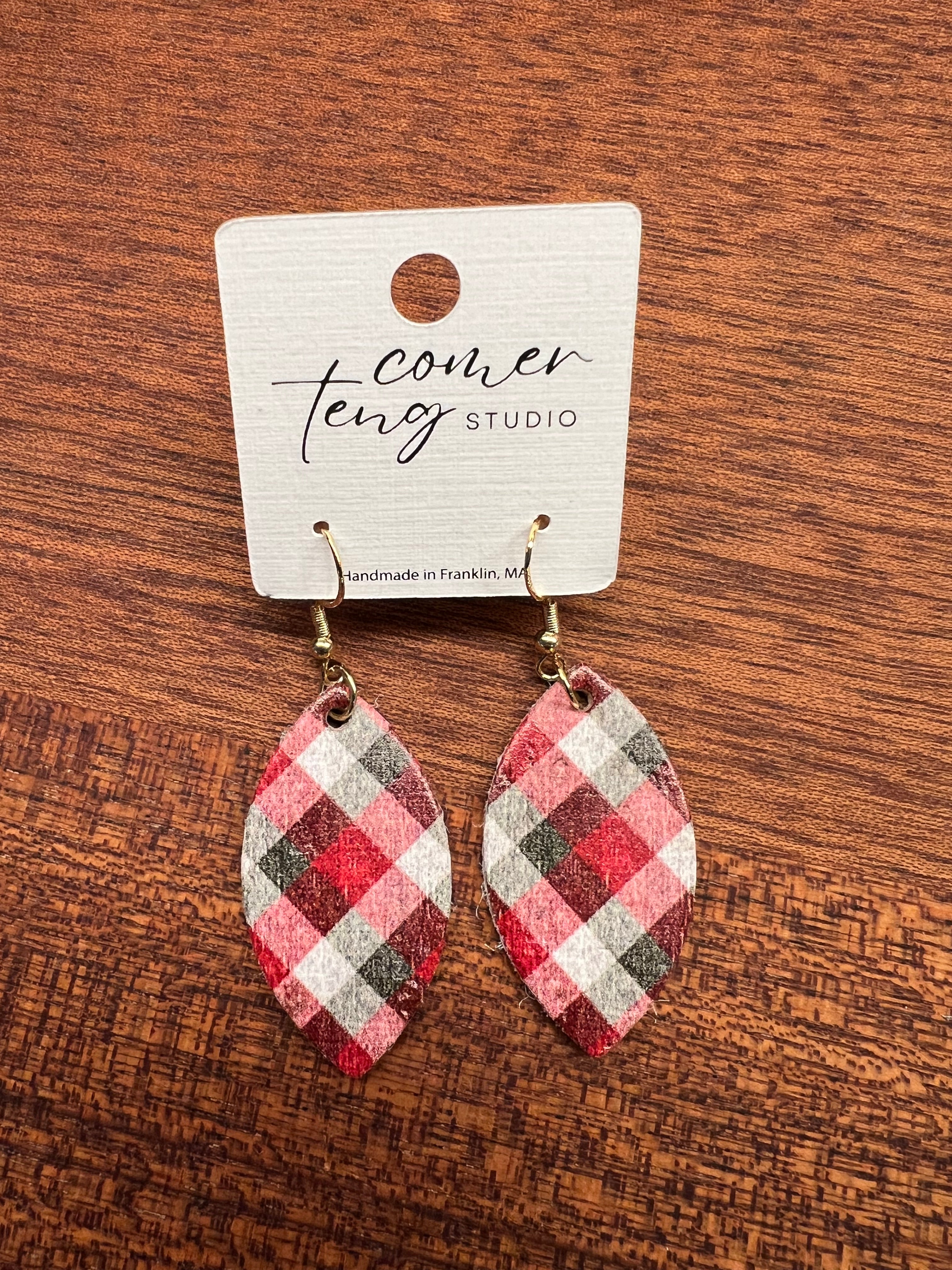 Winter Plaid Cork Earrings Collection