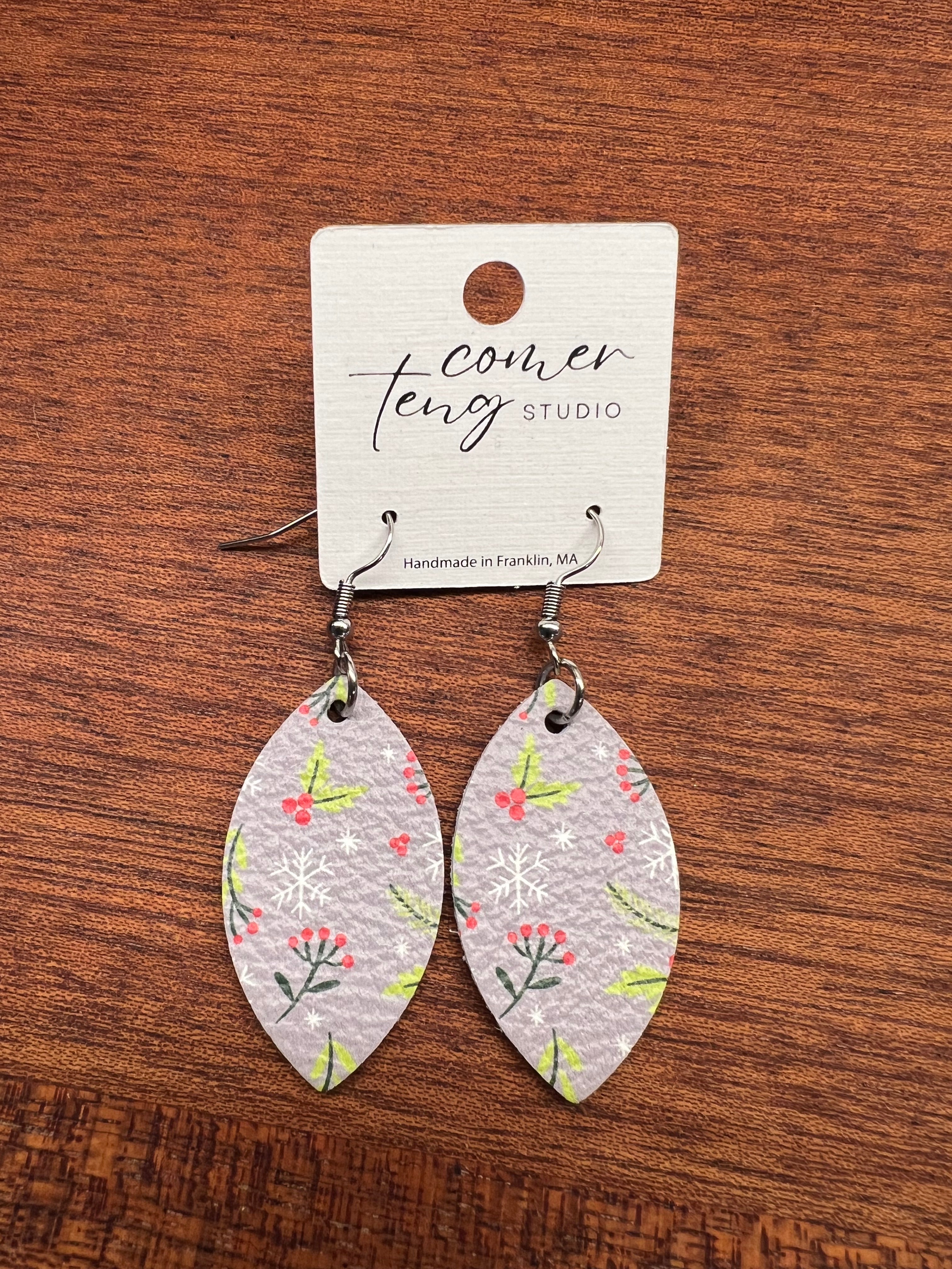 Holly Berry Leather Earrings Collection