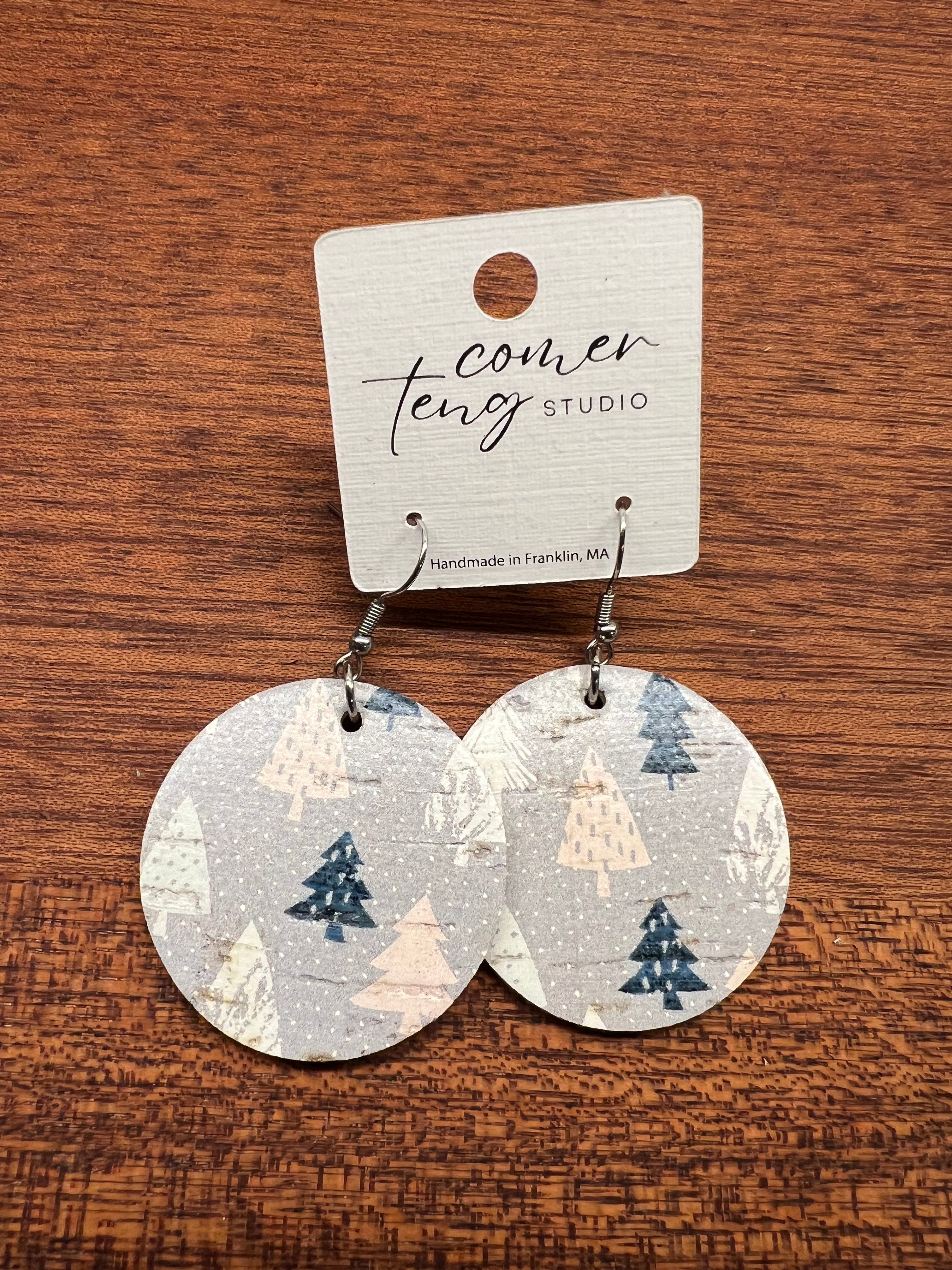 Winter Tree Cork Earrings Collection