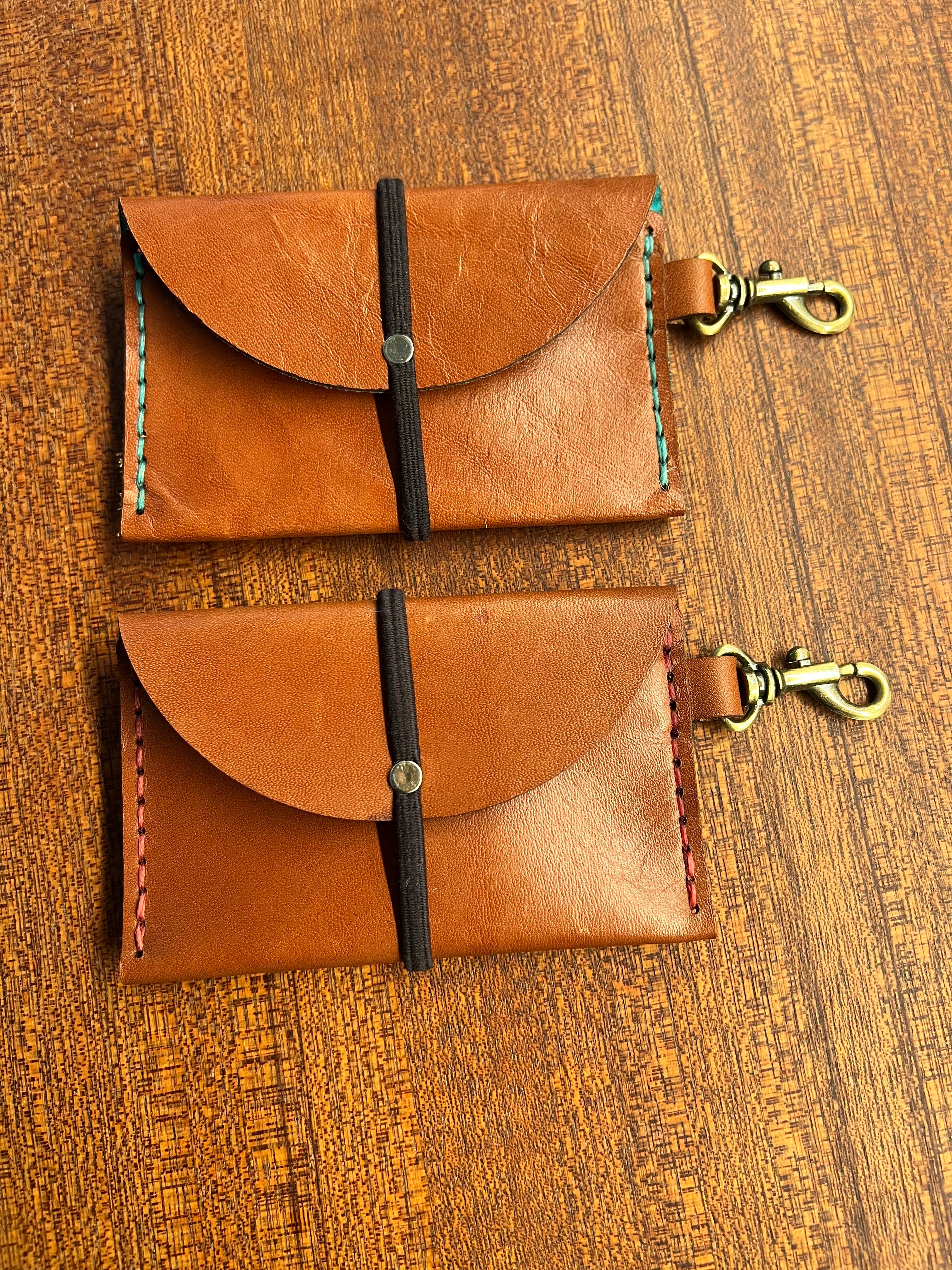 Leather Card Holder with Swivel Clasp