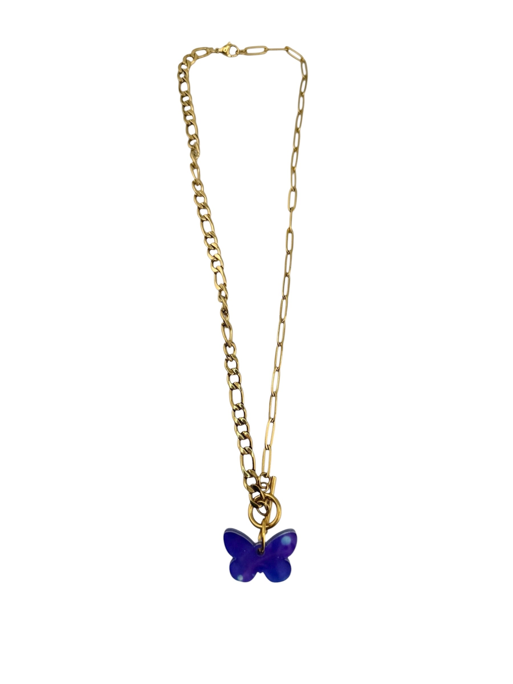 With Love Butterfly Charm Jewelry Set (Necklace + Hoops)