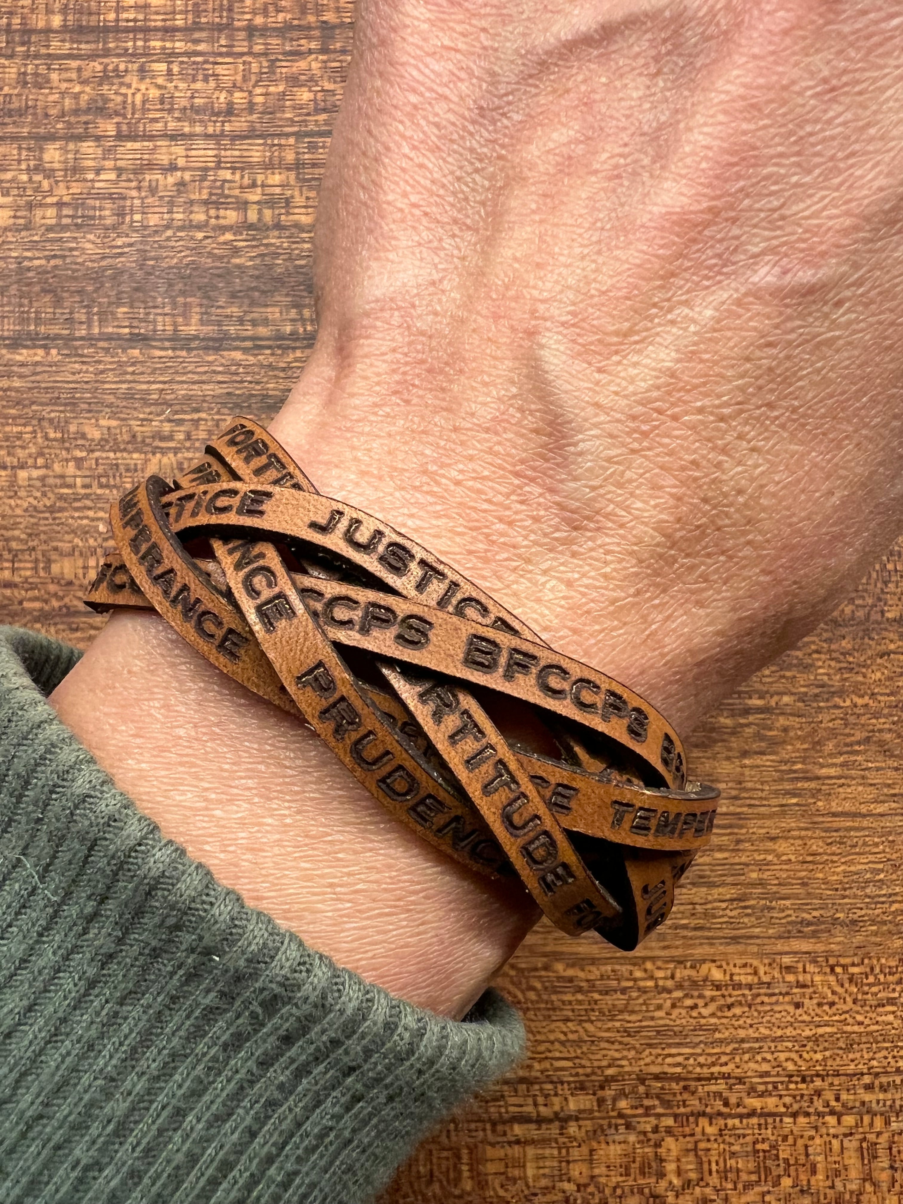 BFCCPS Virtues Leather Braided Cuff