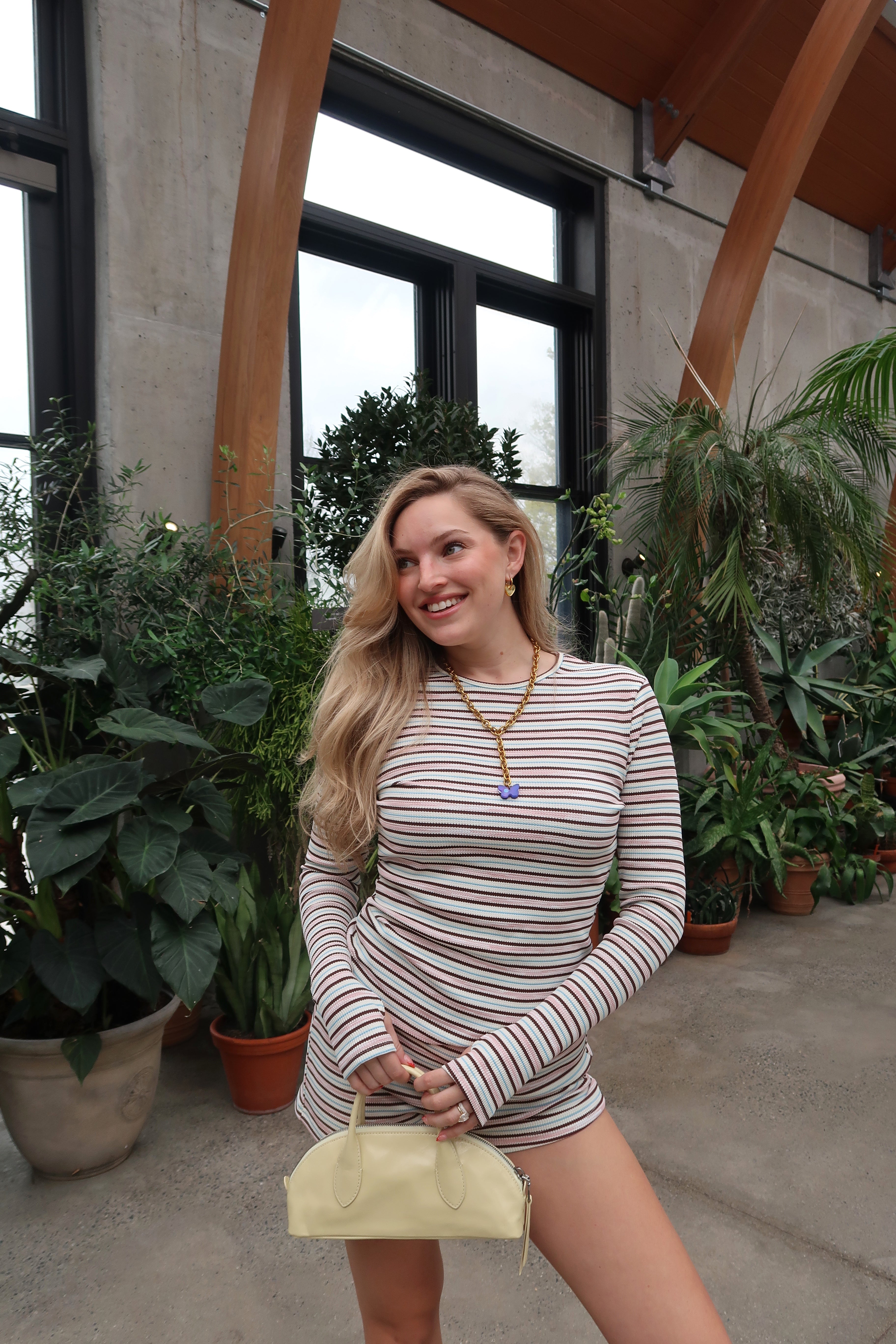 Purple Butterfly Charm Lariat Necklace