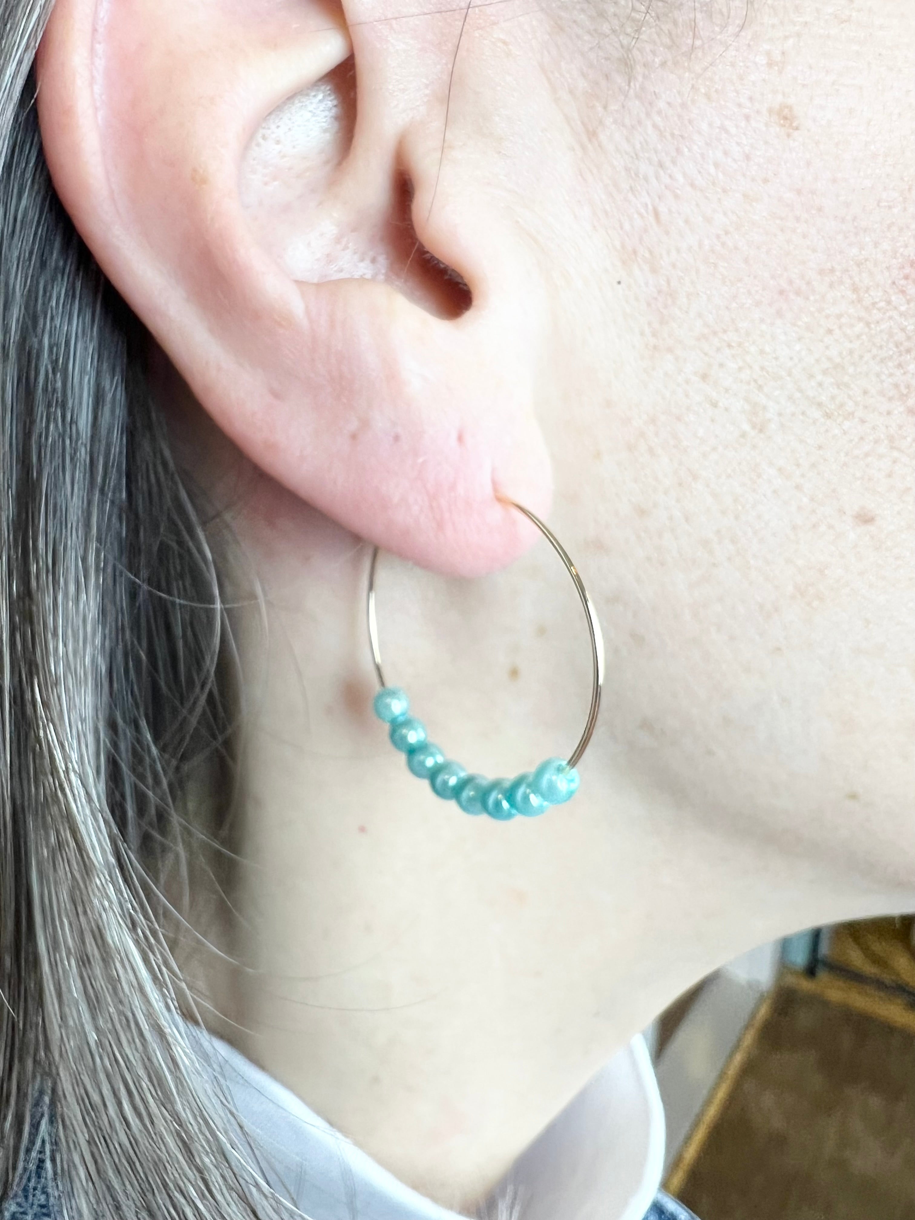 Upcycled Small Pearl Hoop Earrings