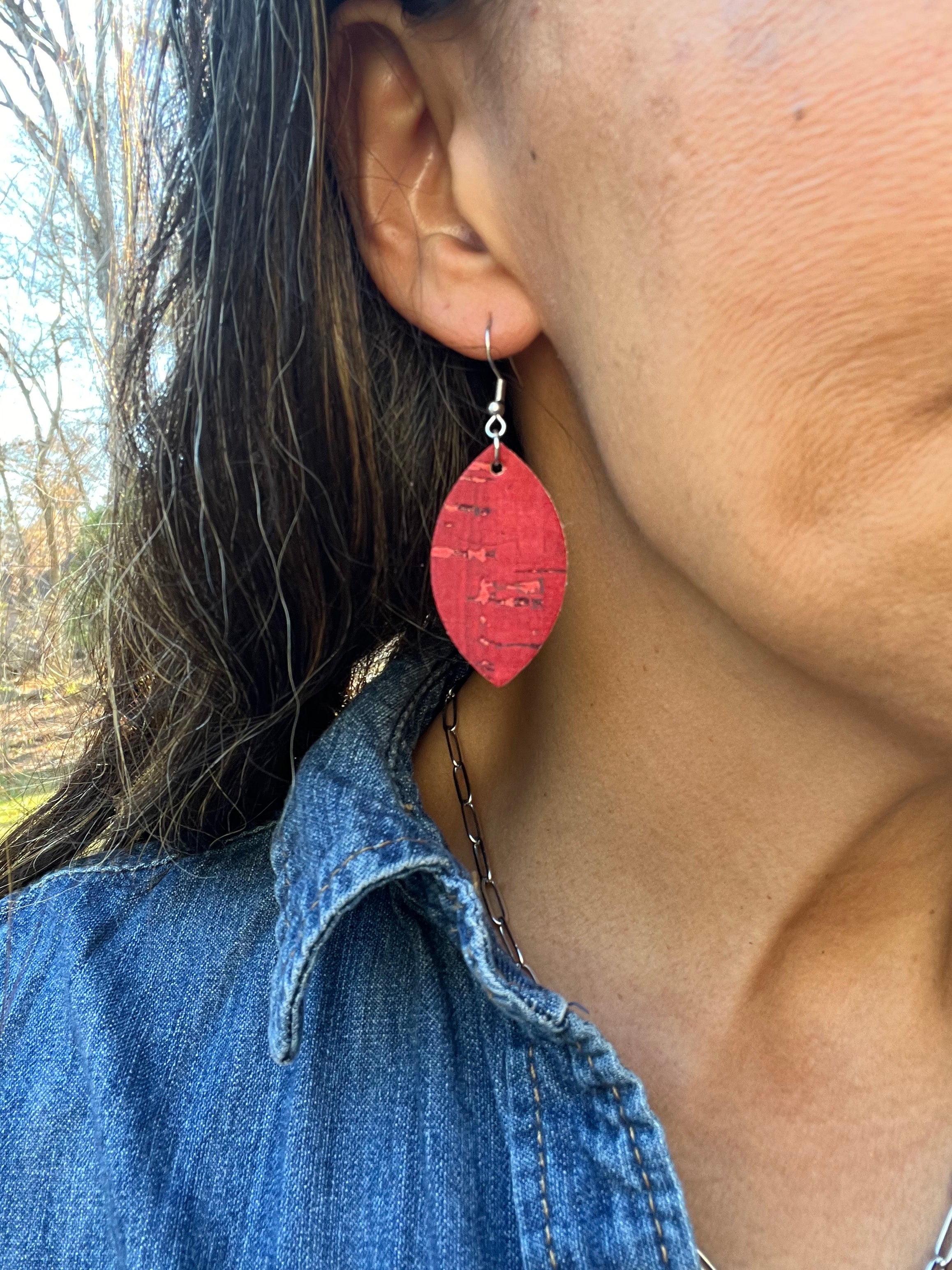 Red Cork Earrings