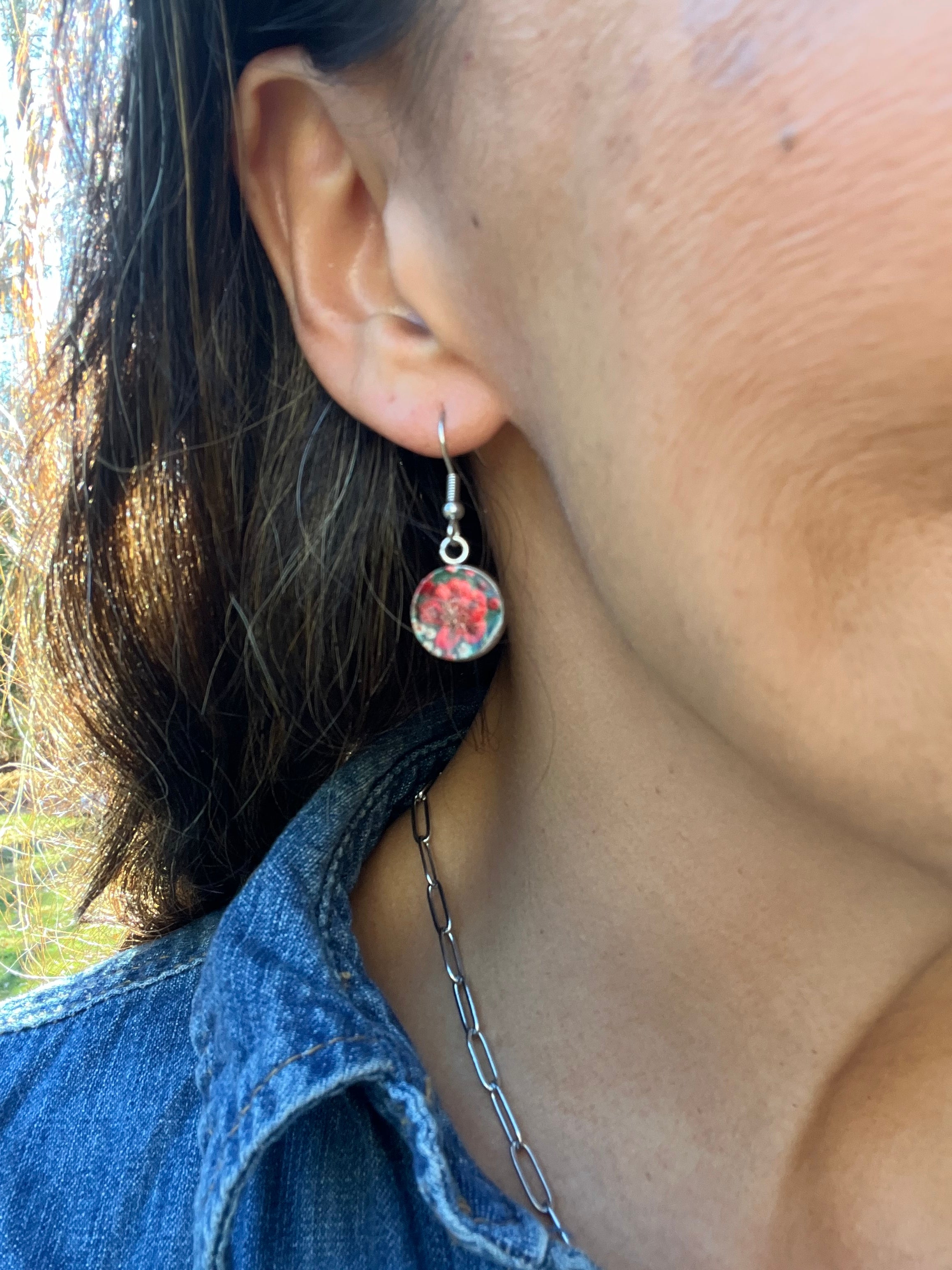 Winter Floral Leather Earrings Collection