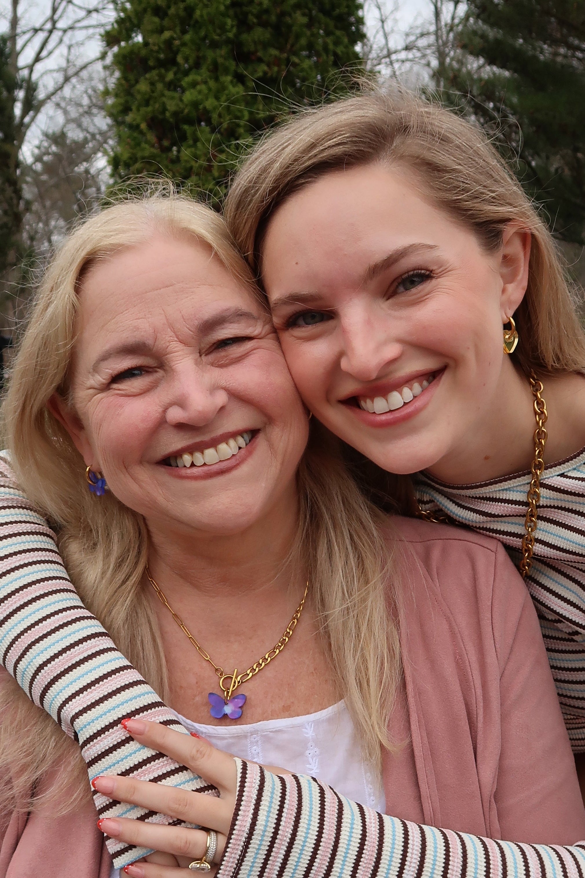 Purple Butterfly Charm Lariat Necklace