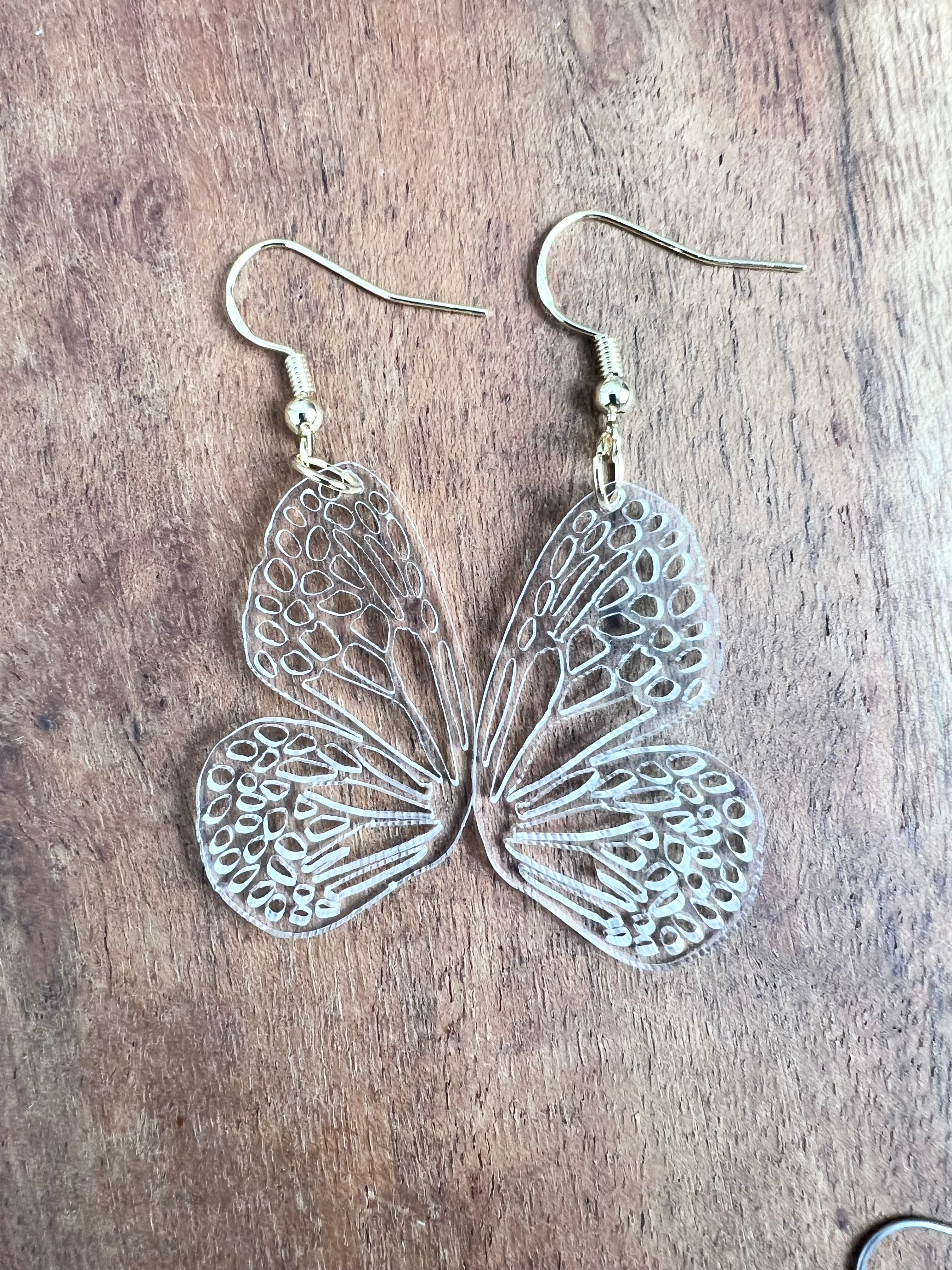 Mini Sparkle Acrylic Butterfly Earrings