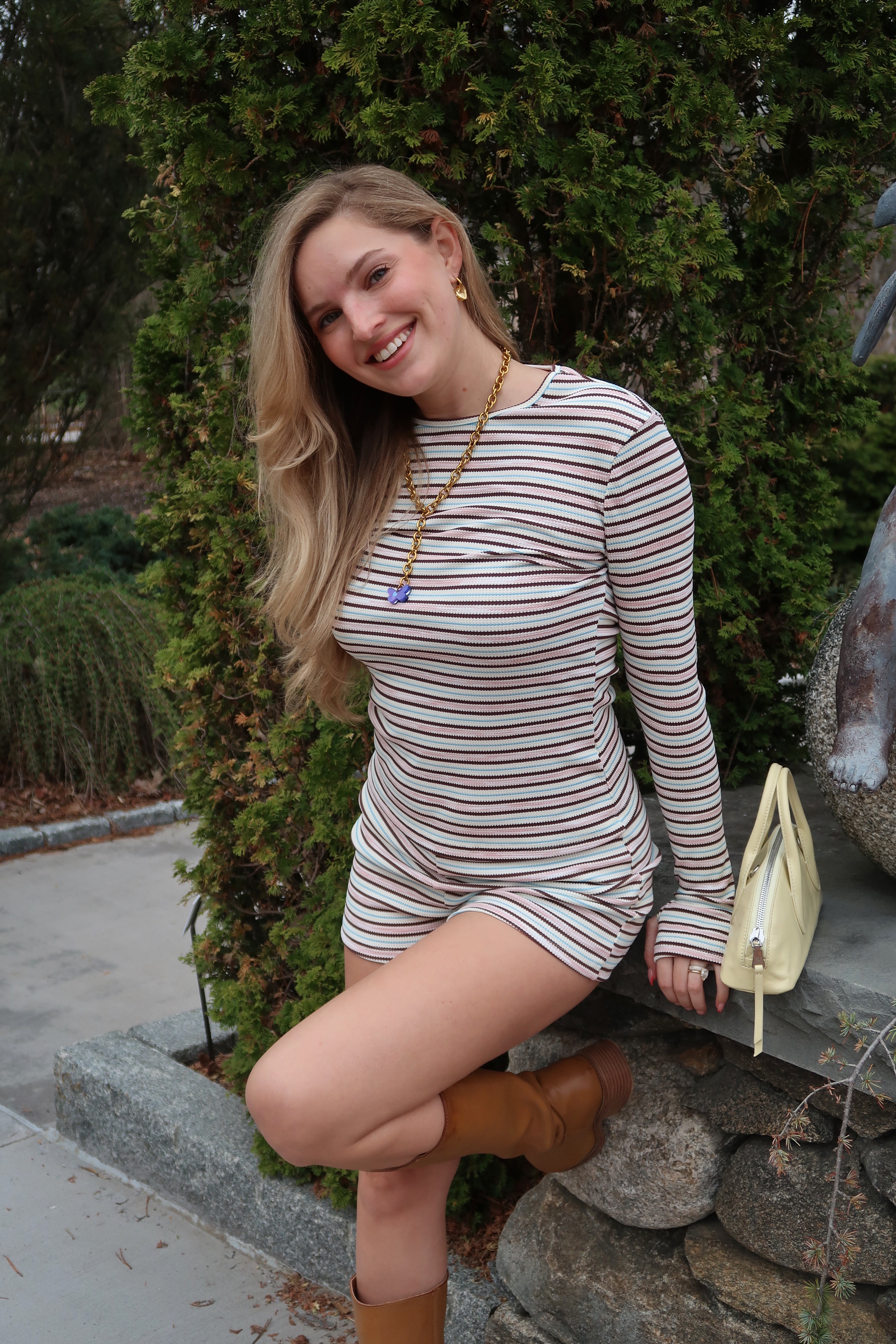 Purple Butterfly Charm Lariat Necklace