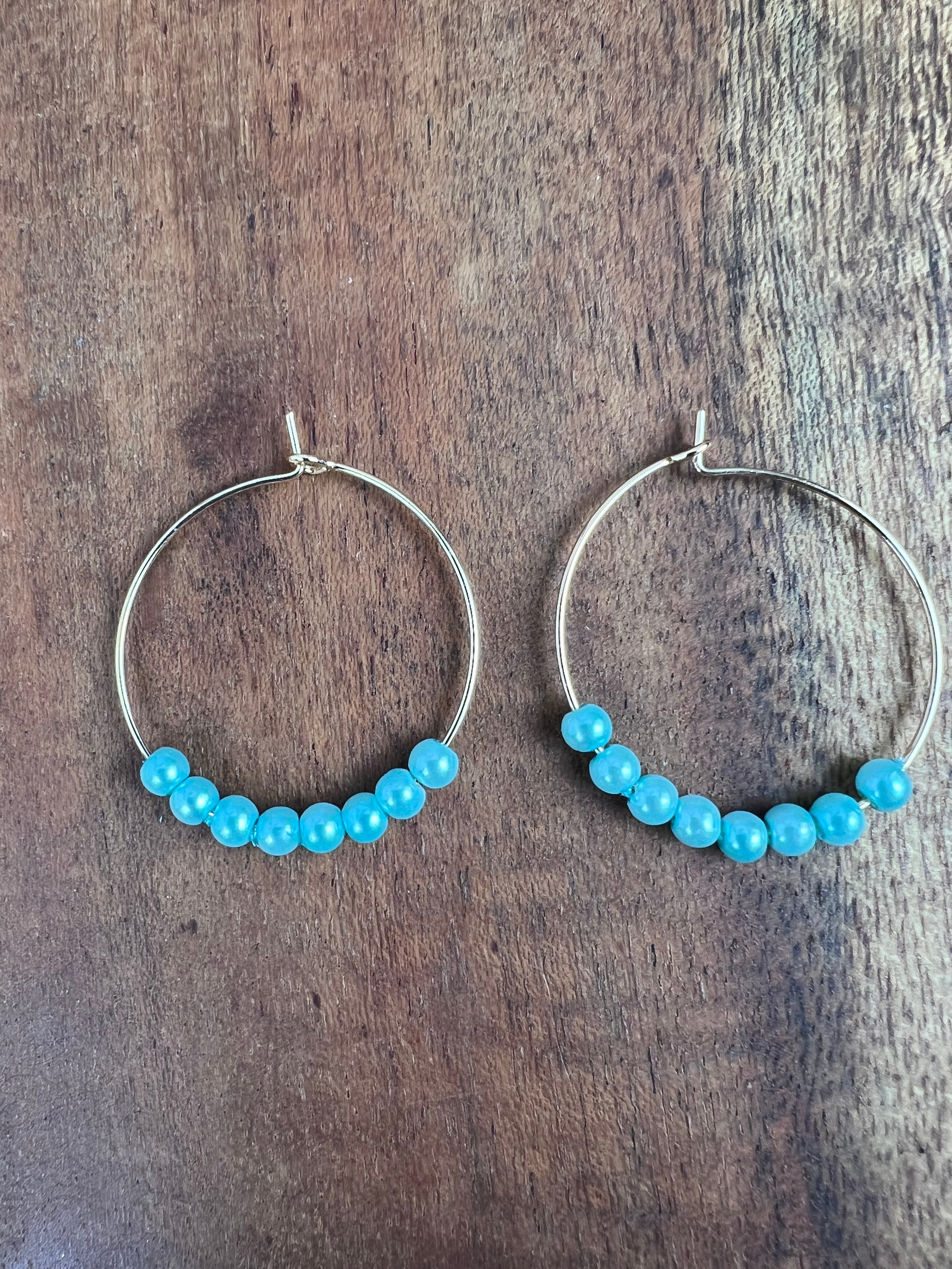 Upcycled Small Pearl Hoop Earrings