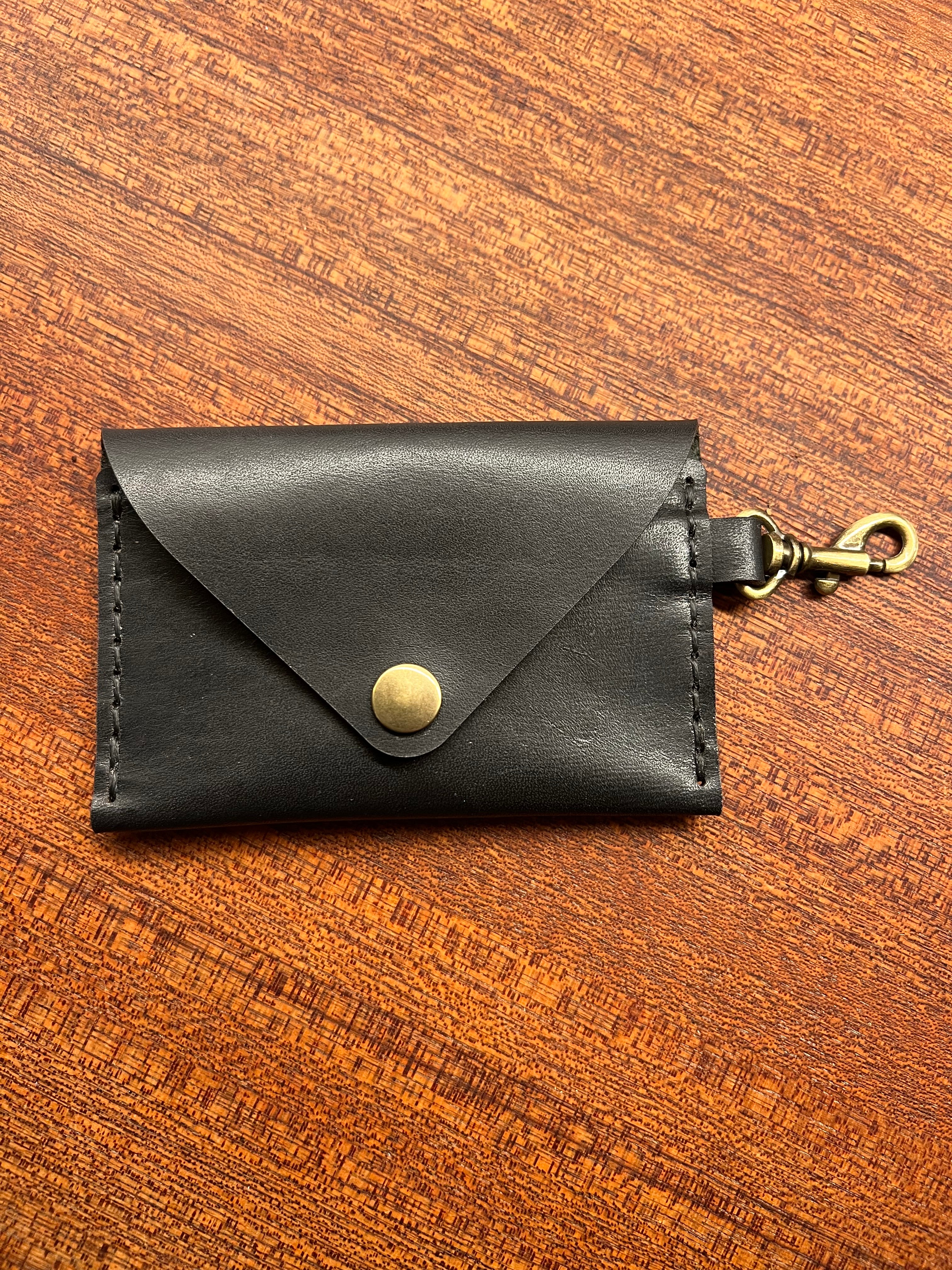 Leather Card Holder with Swivel Clasp