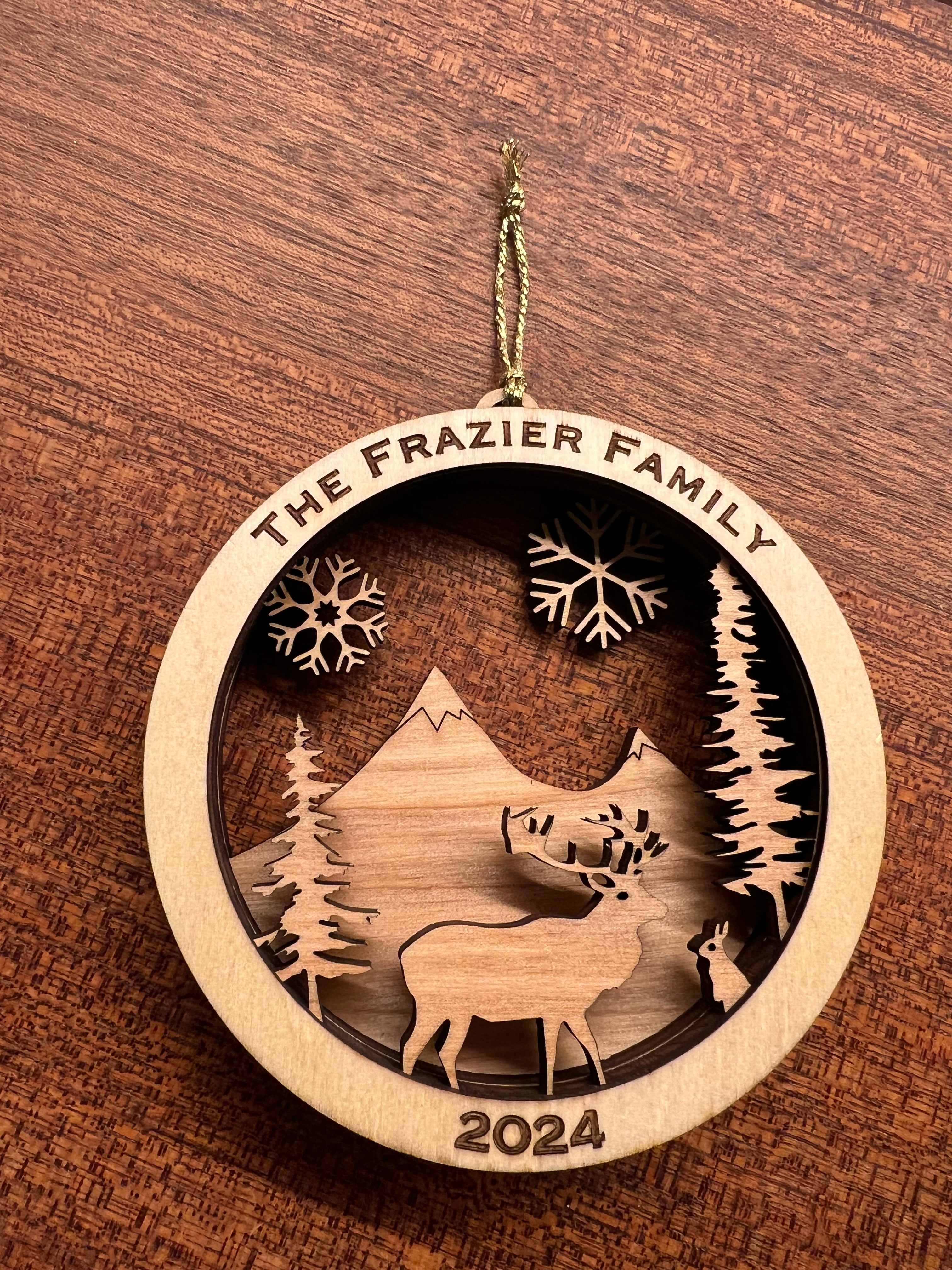 Personalized Wooden Winter Ornament 2024