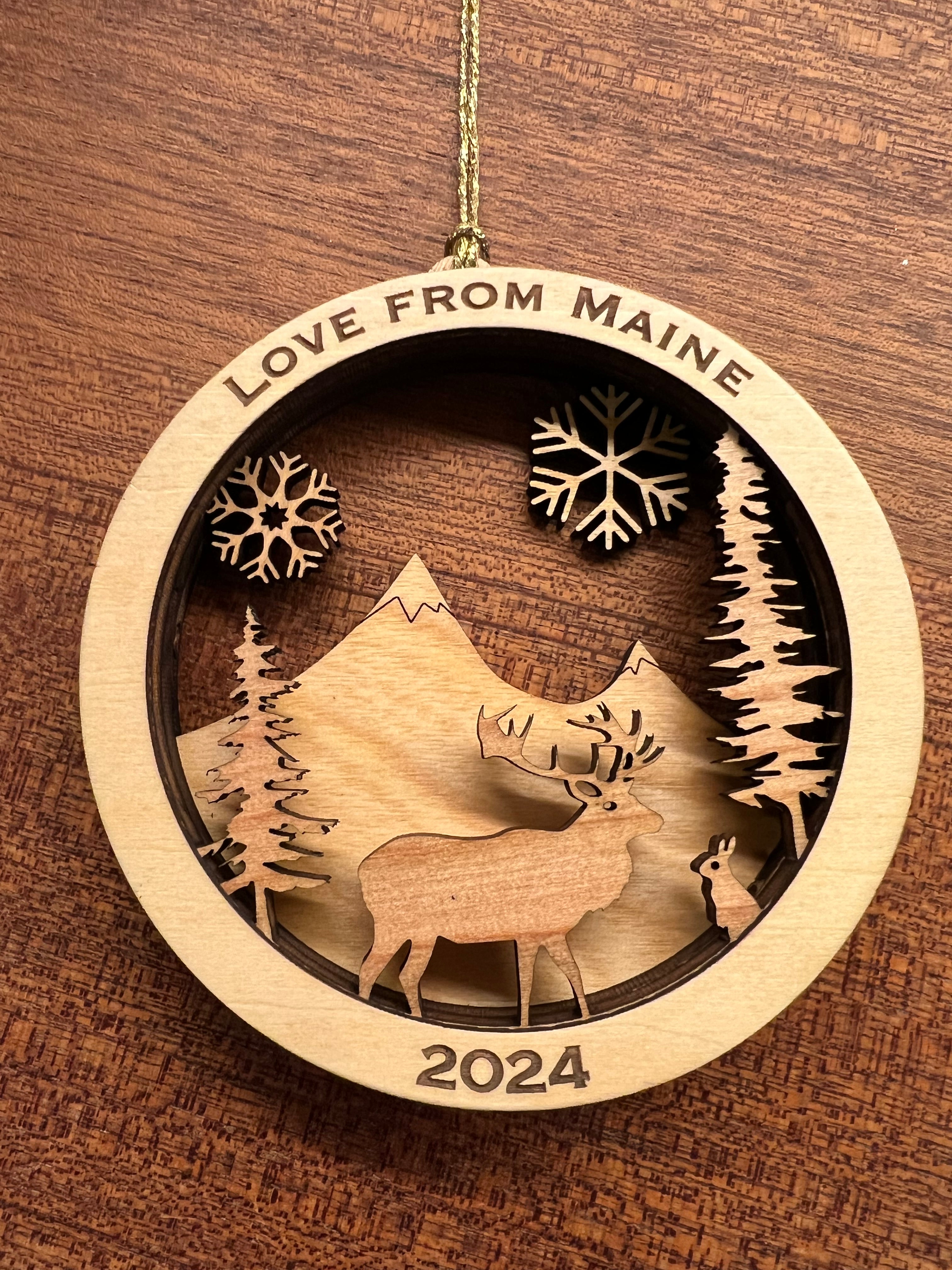 Personalized Wooden Winter Ornament 2024