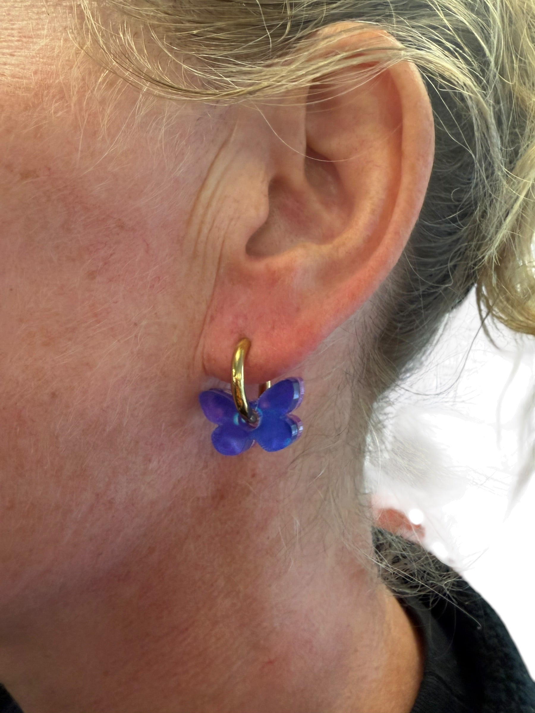 Butterfly Charm Hoop Earrings