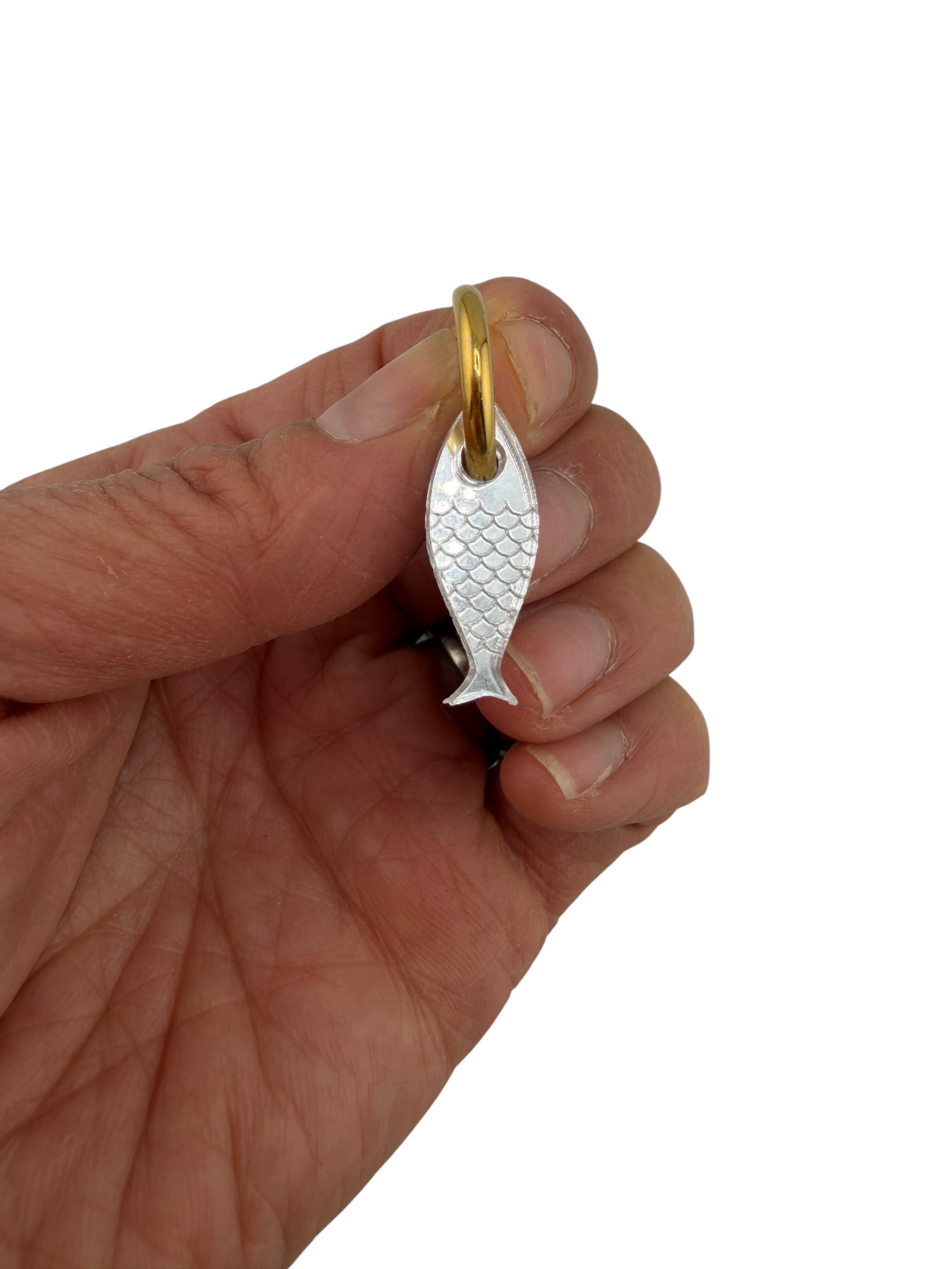 Fish Charm Hoop Earrings