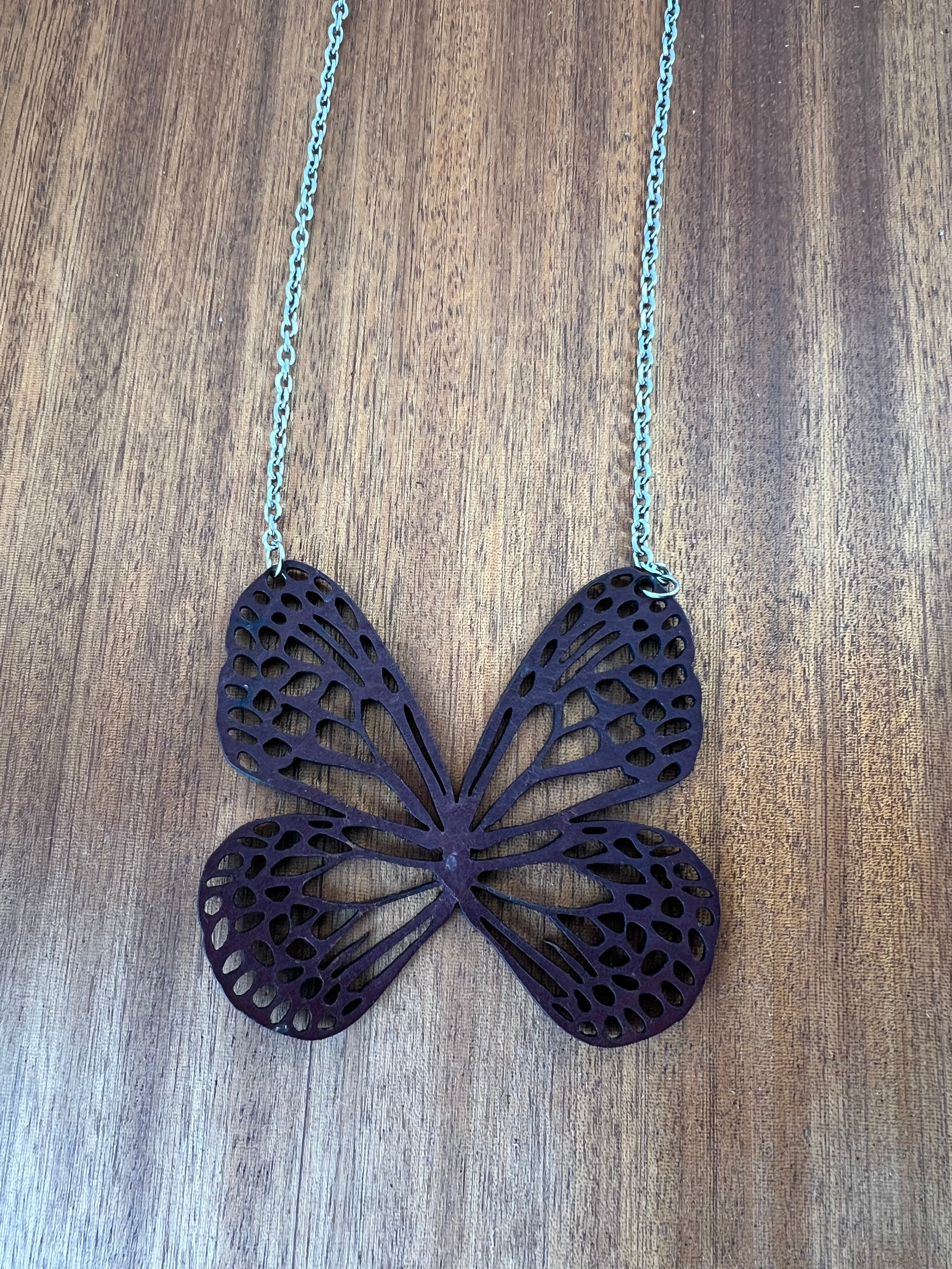 Large Butterfly Statement Necklace