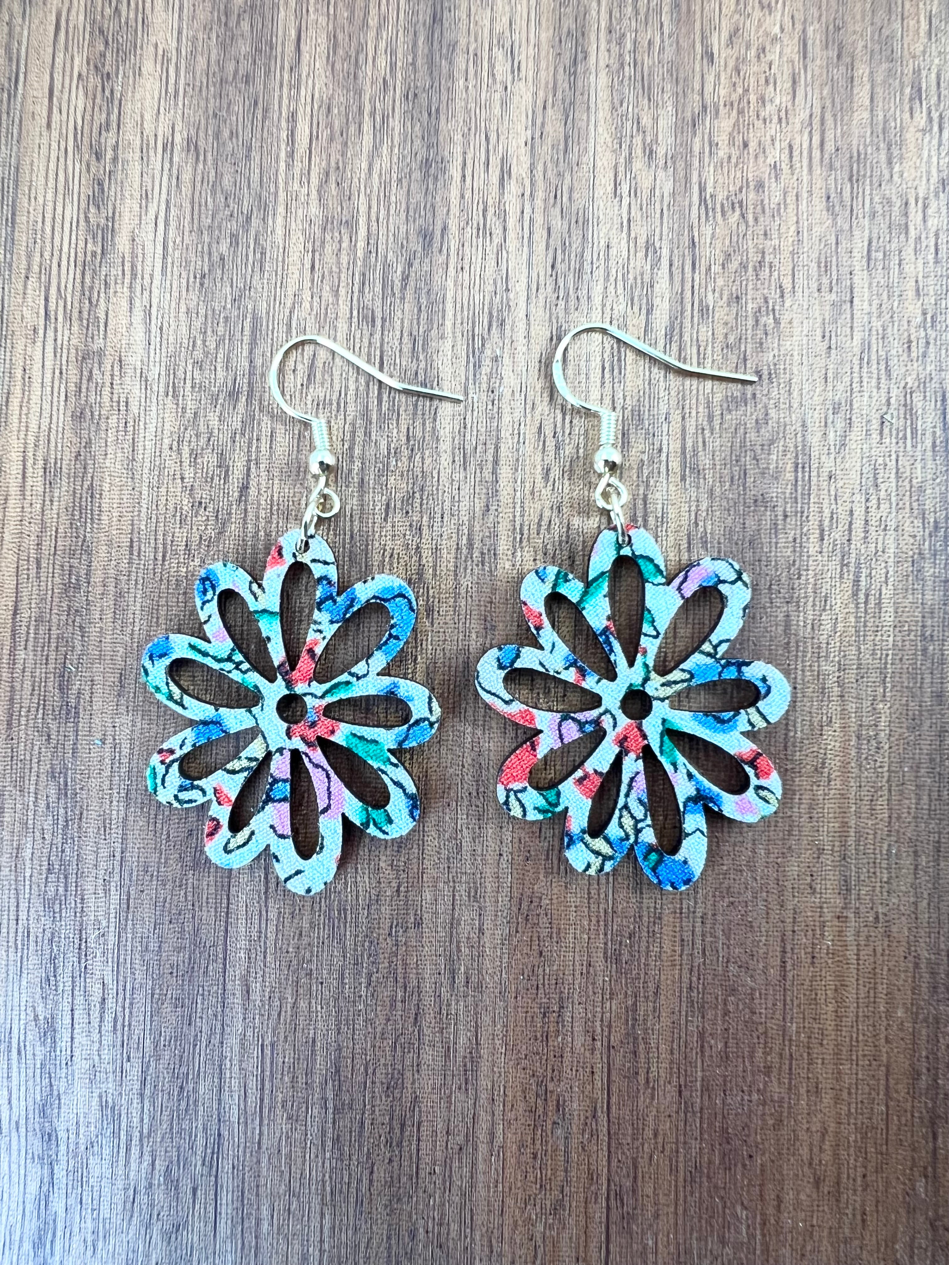 Upcycled Spring Flower Earrings