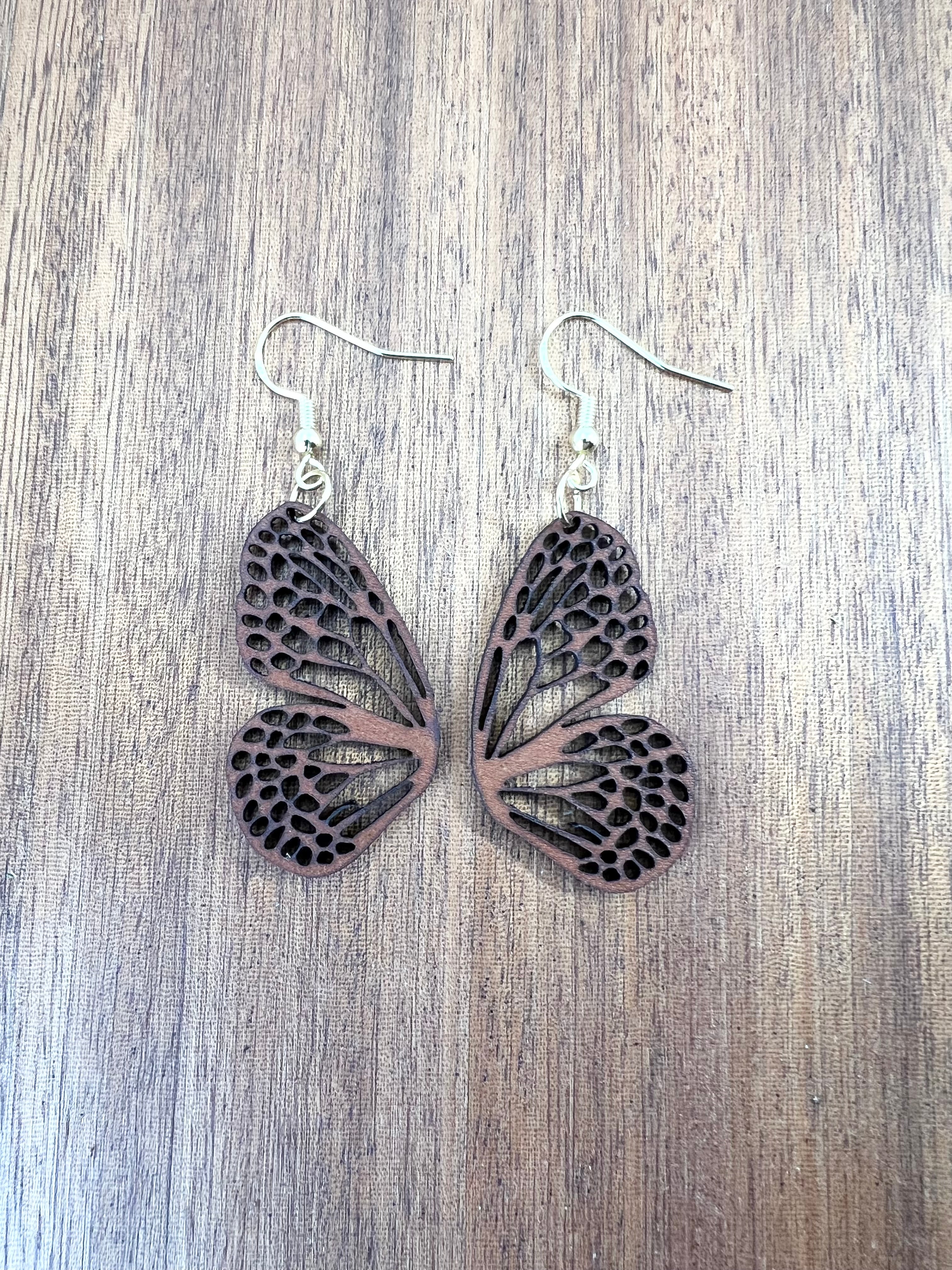 Mini Leather Butterfly Earrings