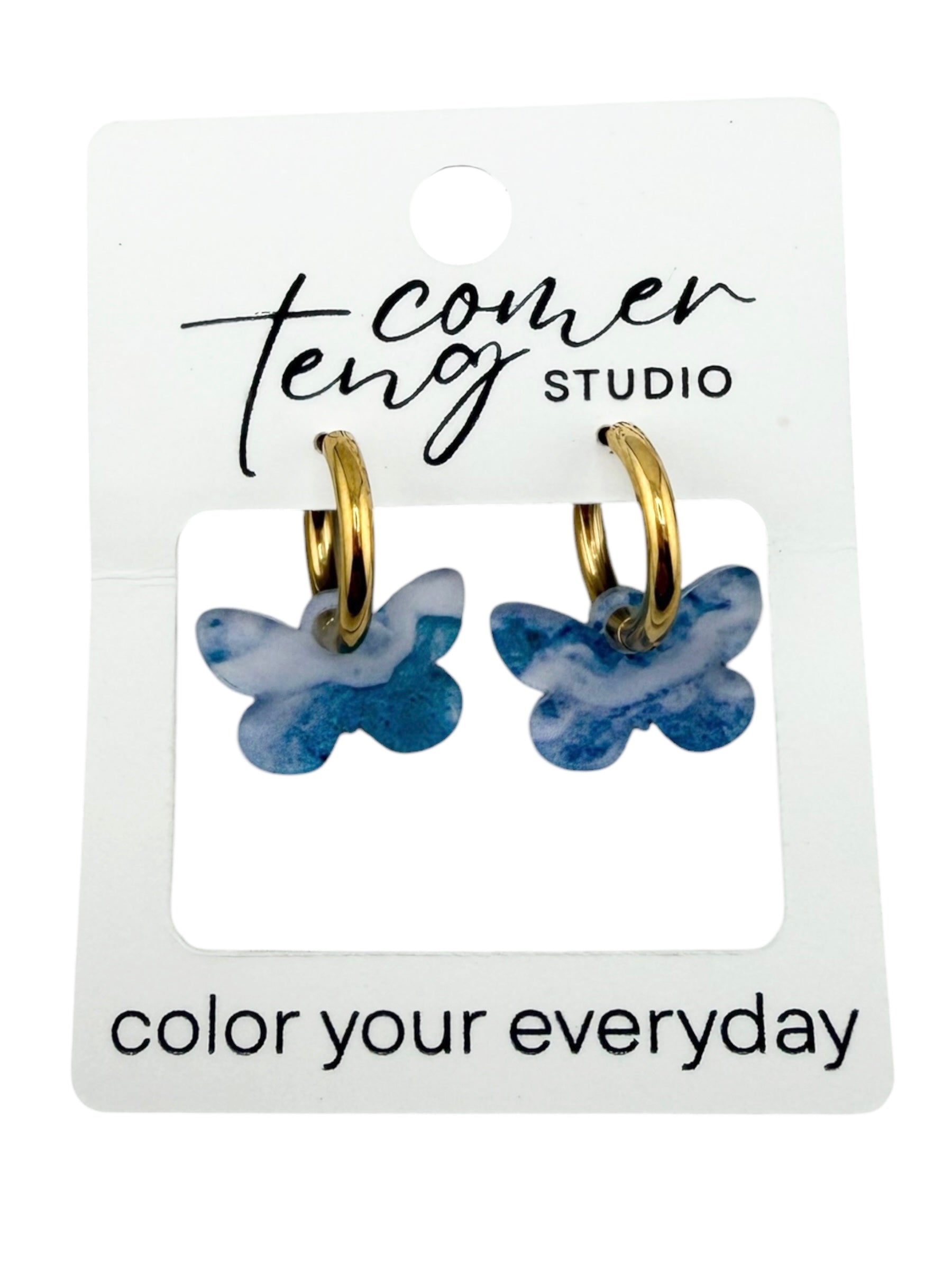 Butterfly Charm Hoop Earrings