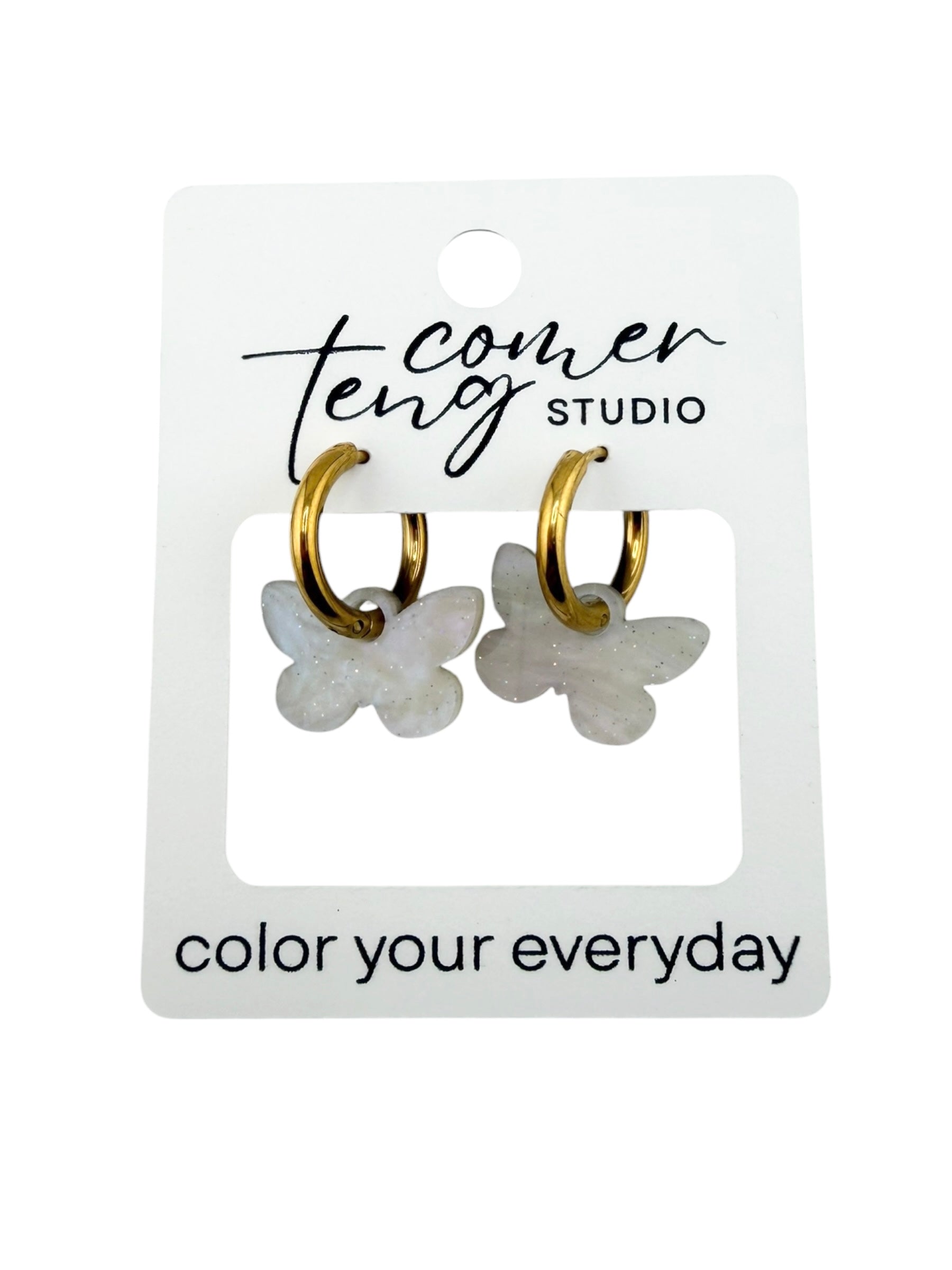 Butterfly Charm Hoop Earrings