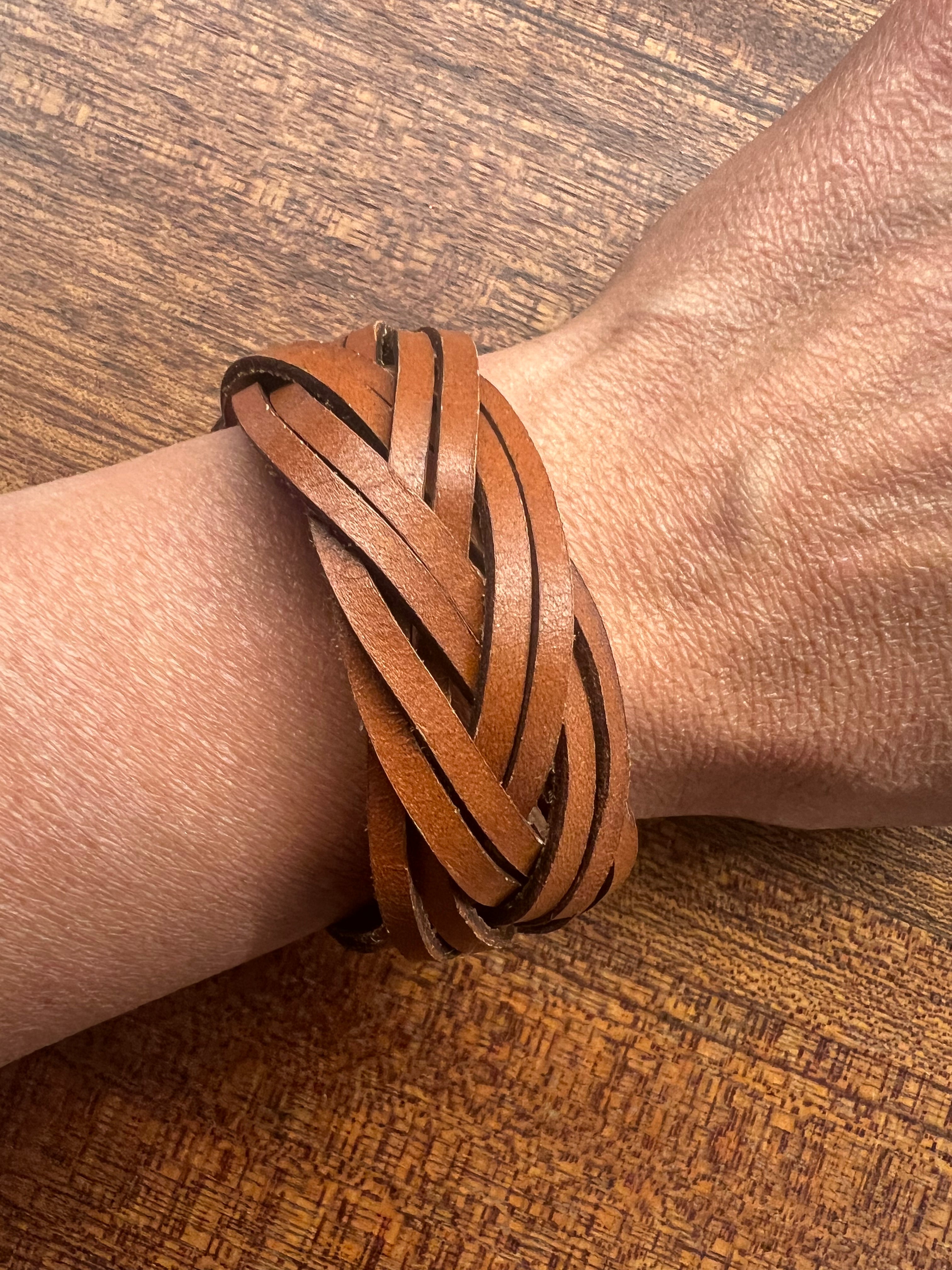Brown Everweave Braided Cuff