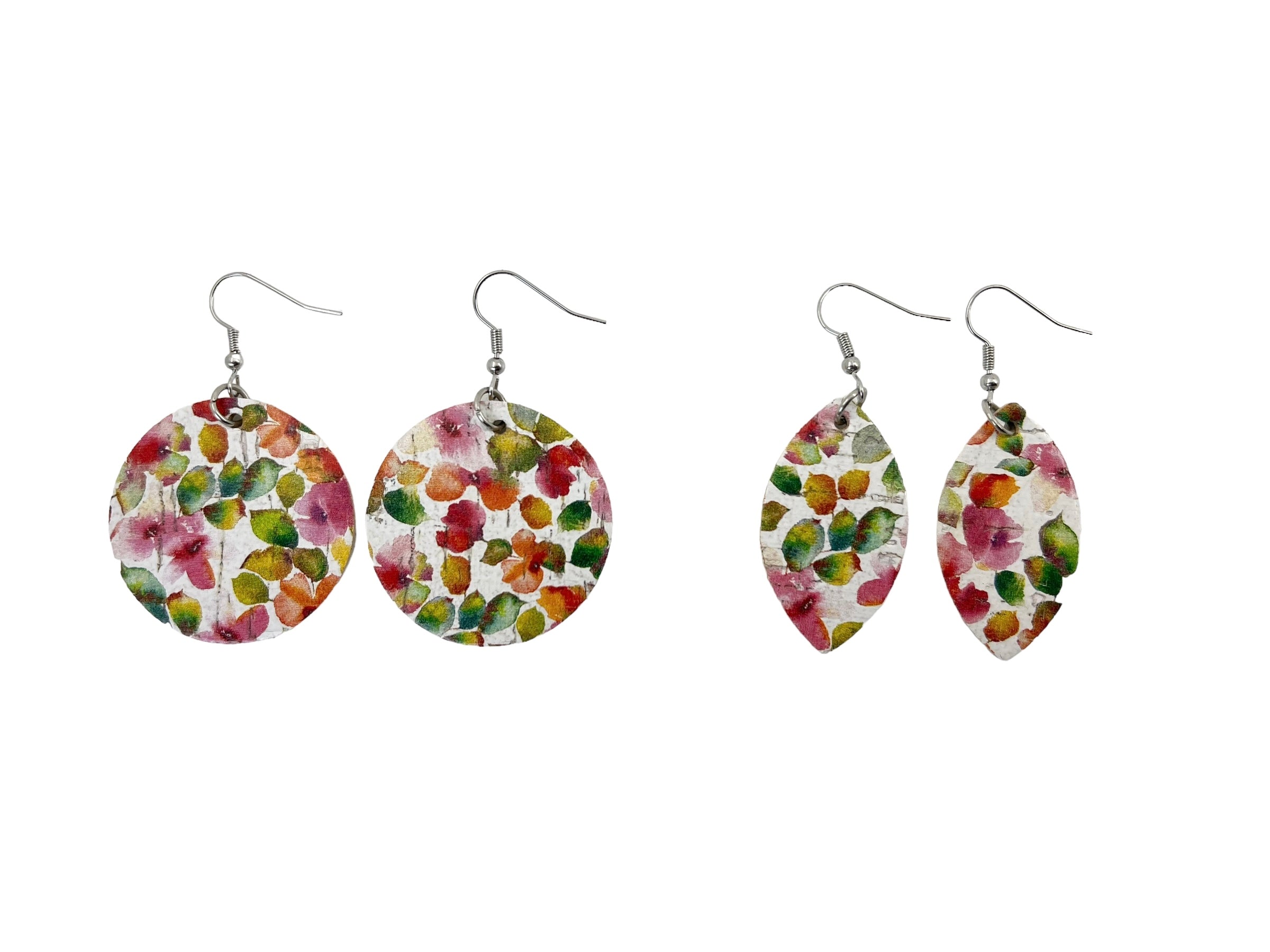 Impatiens Floral Cork Earrings