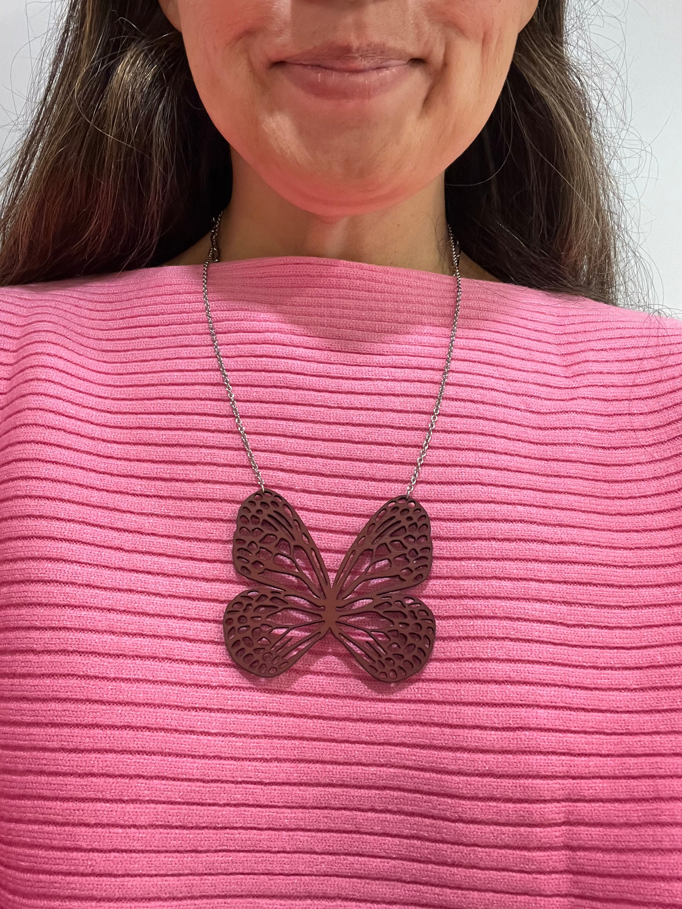 Large Butterfly Statement Necklace